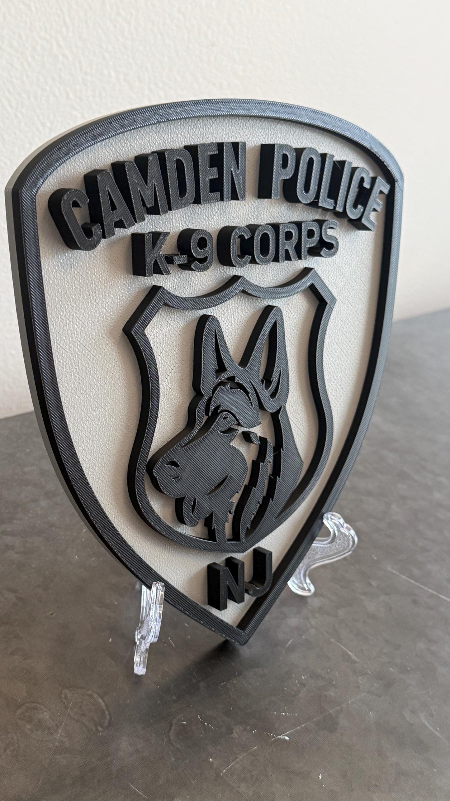 Camden NJ K9 Police 3D Embossed Display Plaque - First Responder Wall Art New Jersey