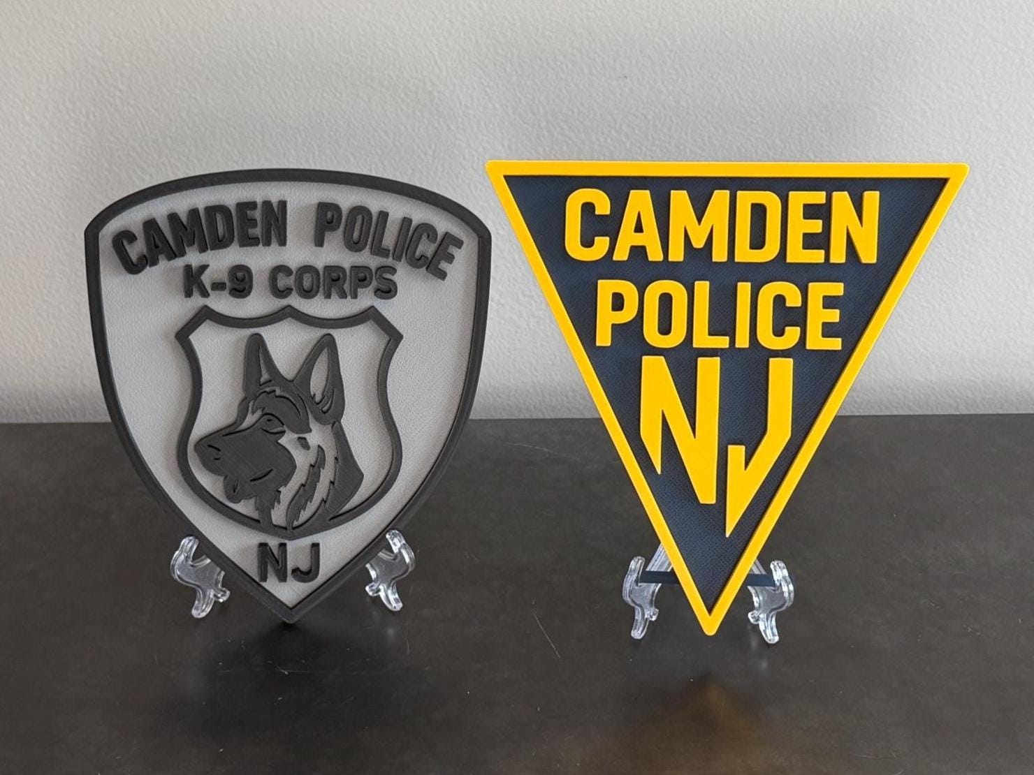 Camden NJ K9 Police 3D Embossed Display Plaque - First Responder Wall Art New Jersey