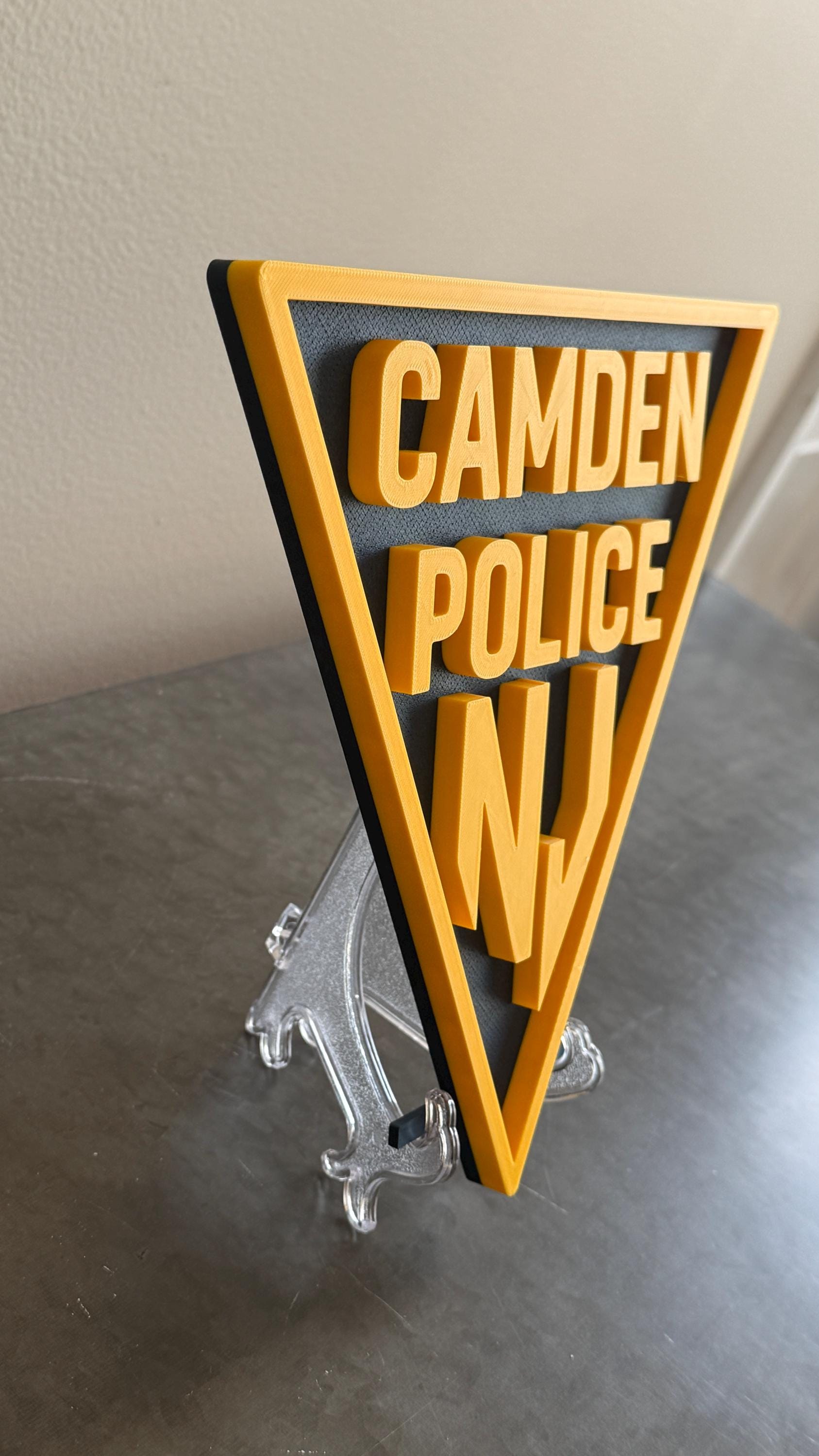 Camden NJ Police 3D Embossed Display Plaque: First Responder Wall Art New Jersey