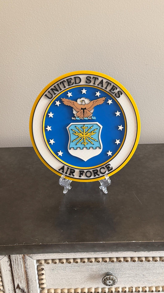 Air Force Veteran Plaque: 3D Embossed USAF Display Government