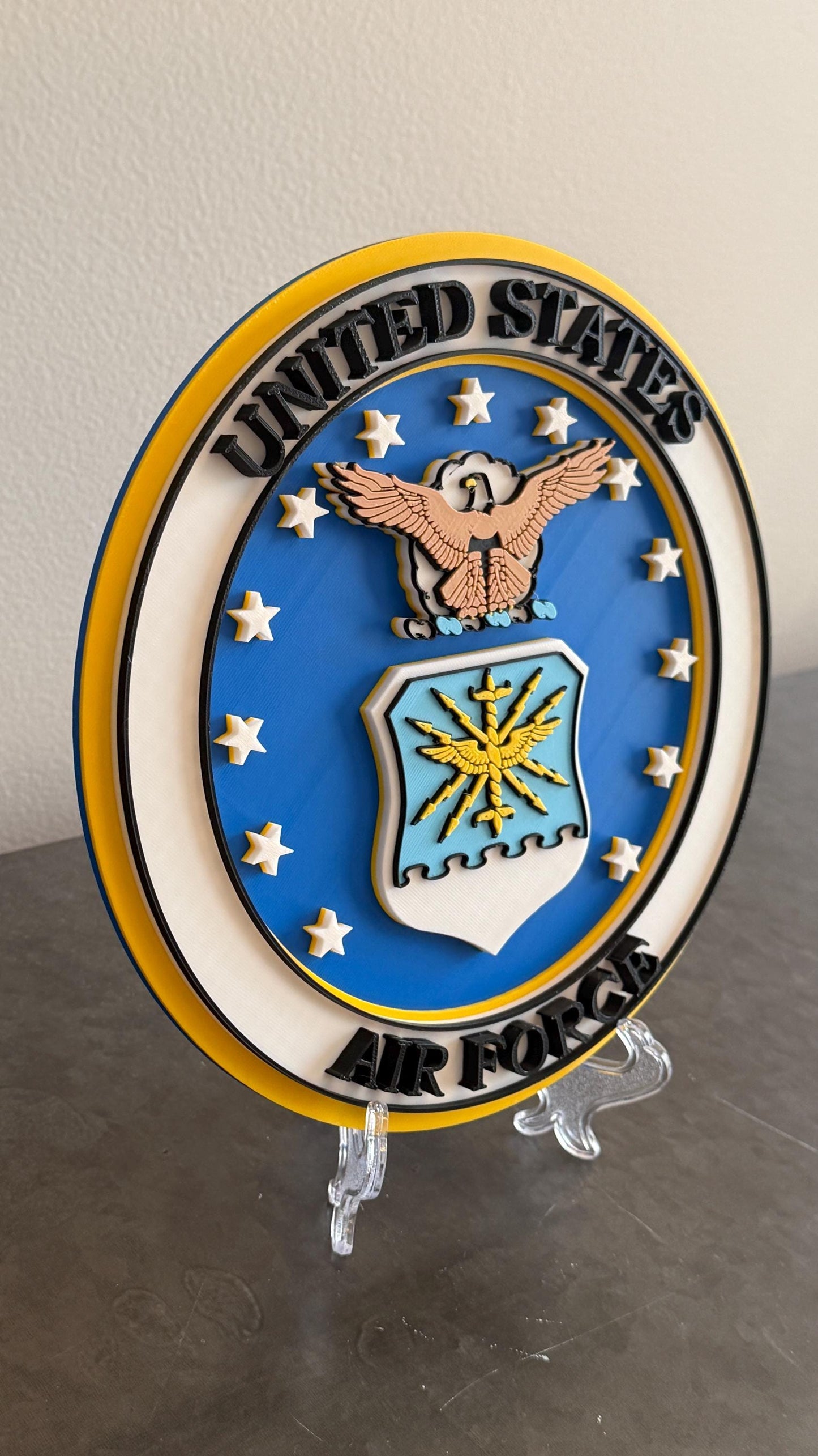Air Force Veteran Plaque: 3D Embossed USAF Display Government