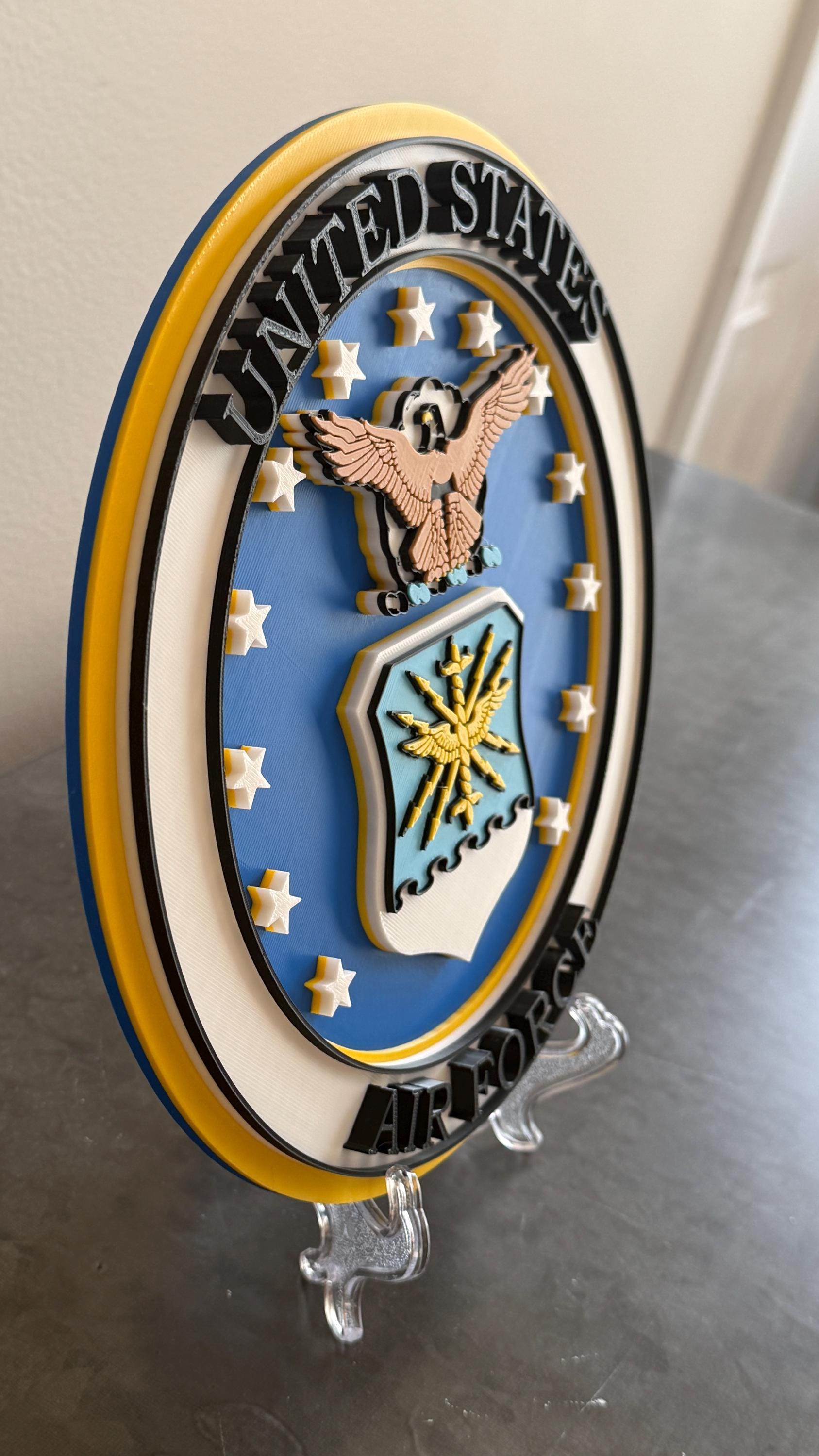 Air Force Veteran Plaque: 3D Embossed USAF Display Government