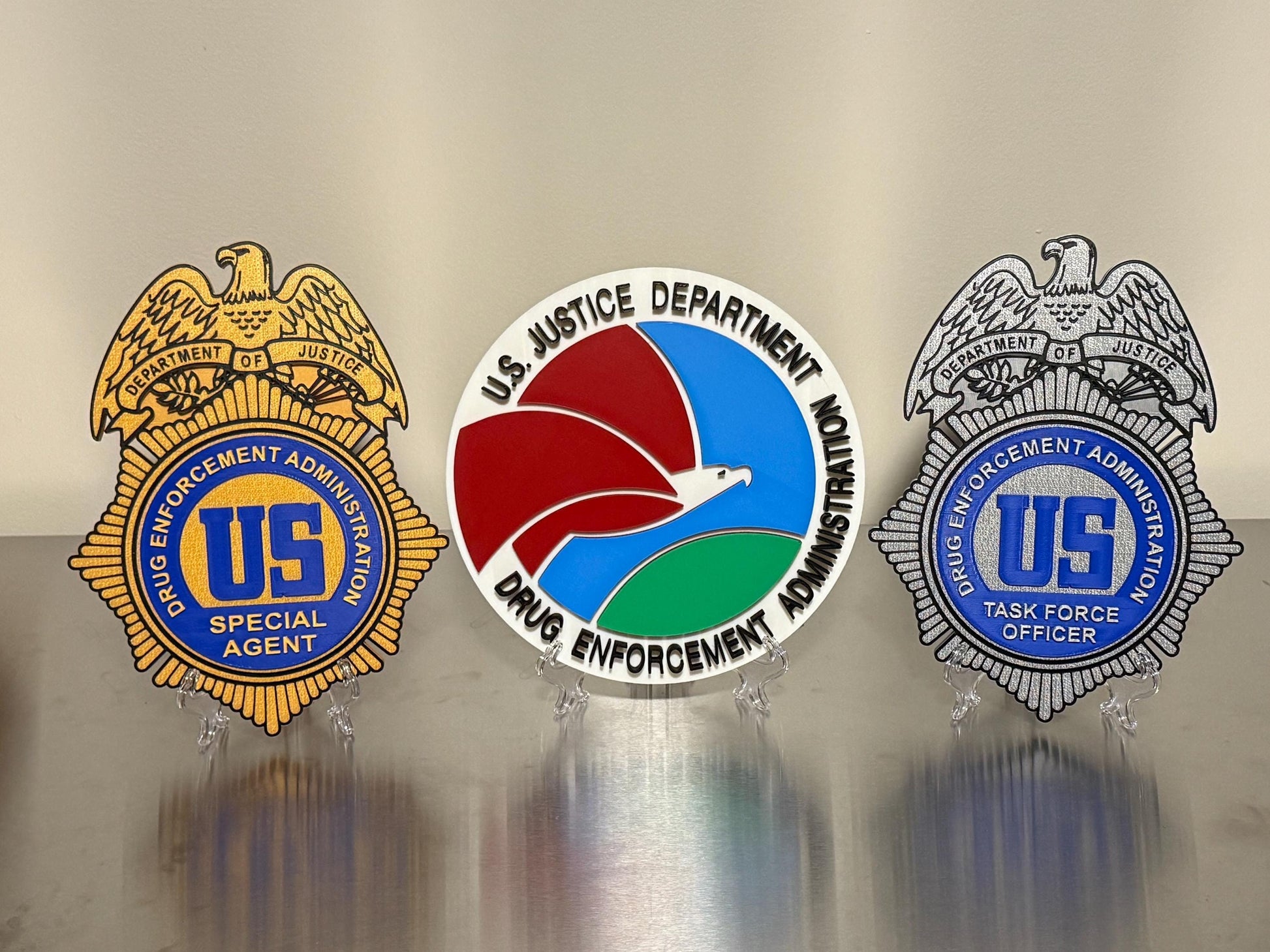 DEA Police Plaque - 3D Embossed Badge Wall Display Government homeland