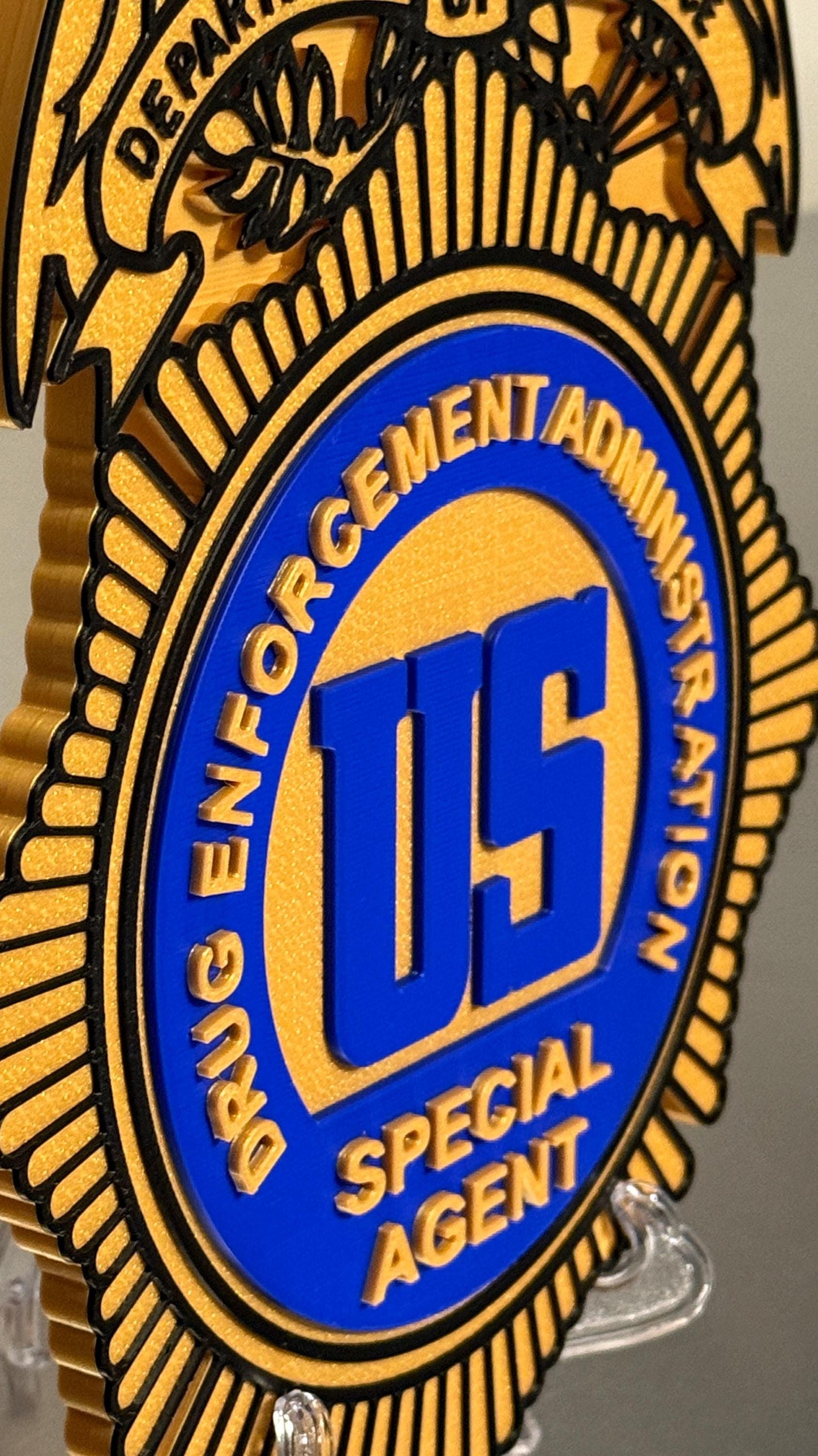 DEA Police Plaque - 3D Embossed Badge Wall Display Government homeland