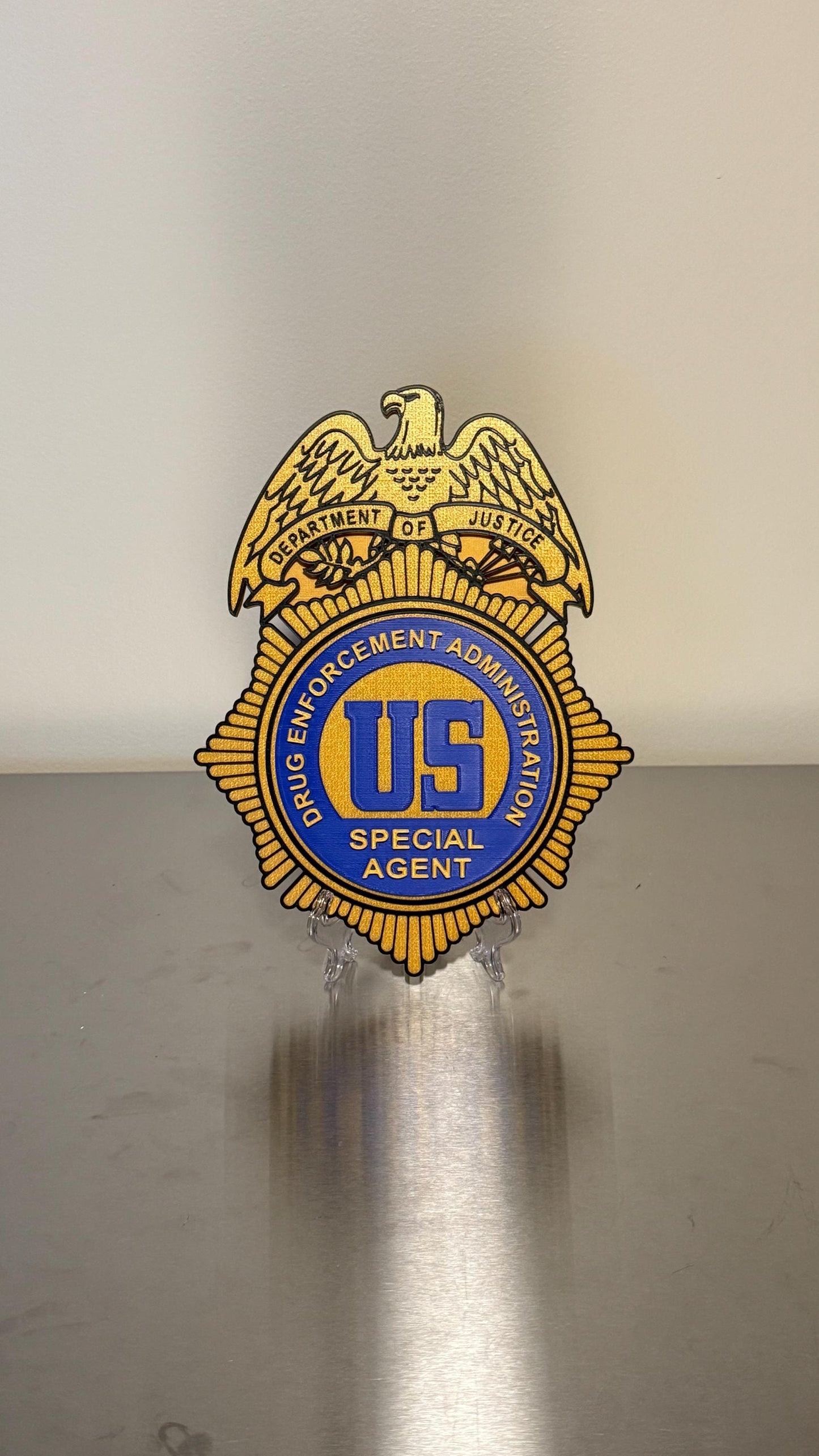 DEA Police Plaque - 3D Embossed Badge Wall Display Government homeland