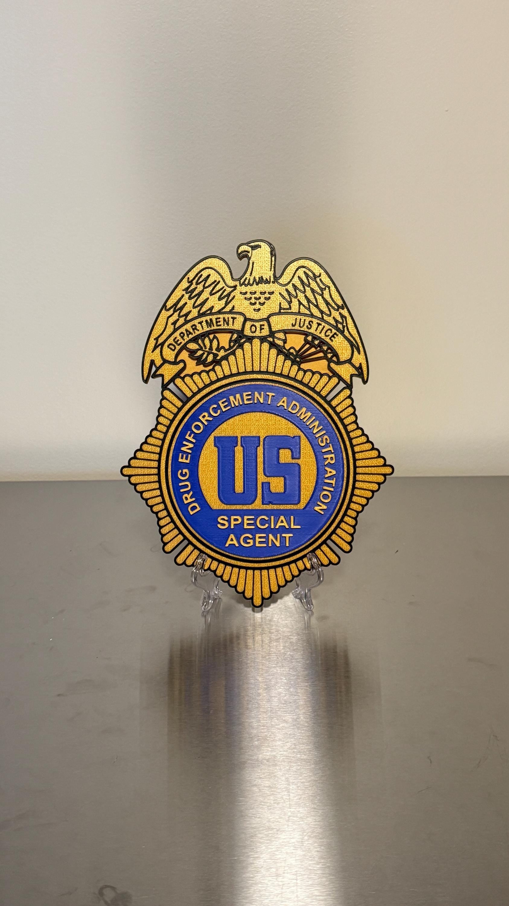 DEA Police Plaque - 3D Embossed Badge Wall Display Government homeland