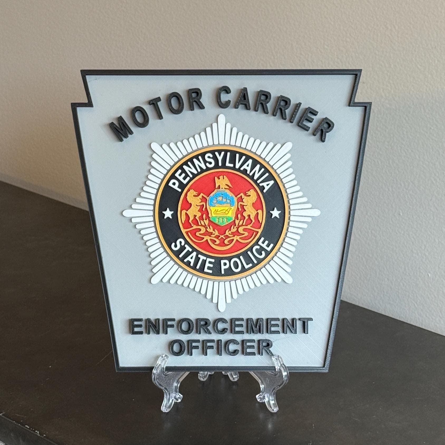 Pennsylvania State Police Motor Carrier 3D Display Plaque PSP