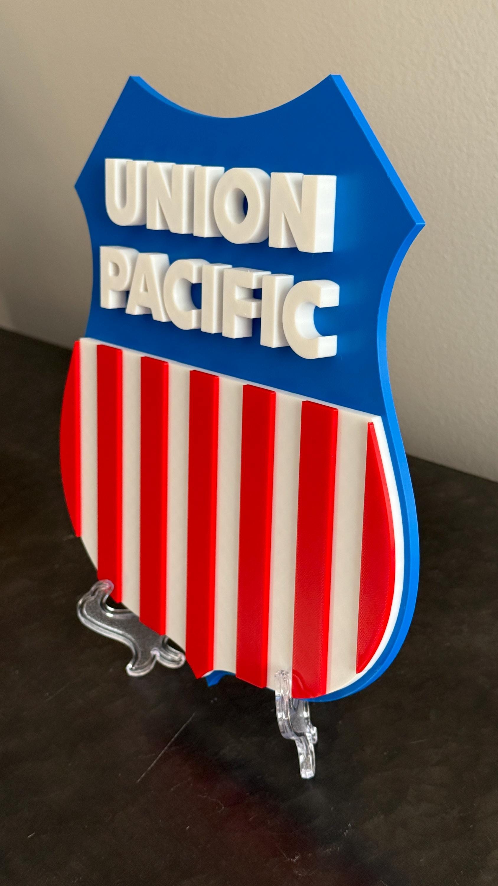 Union Pacific Railroad 3D Plaque 9" Shelf Or Wall Display Train Plaque