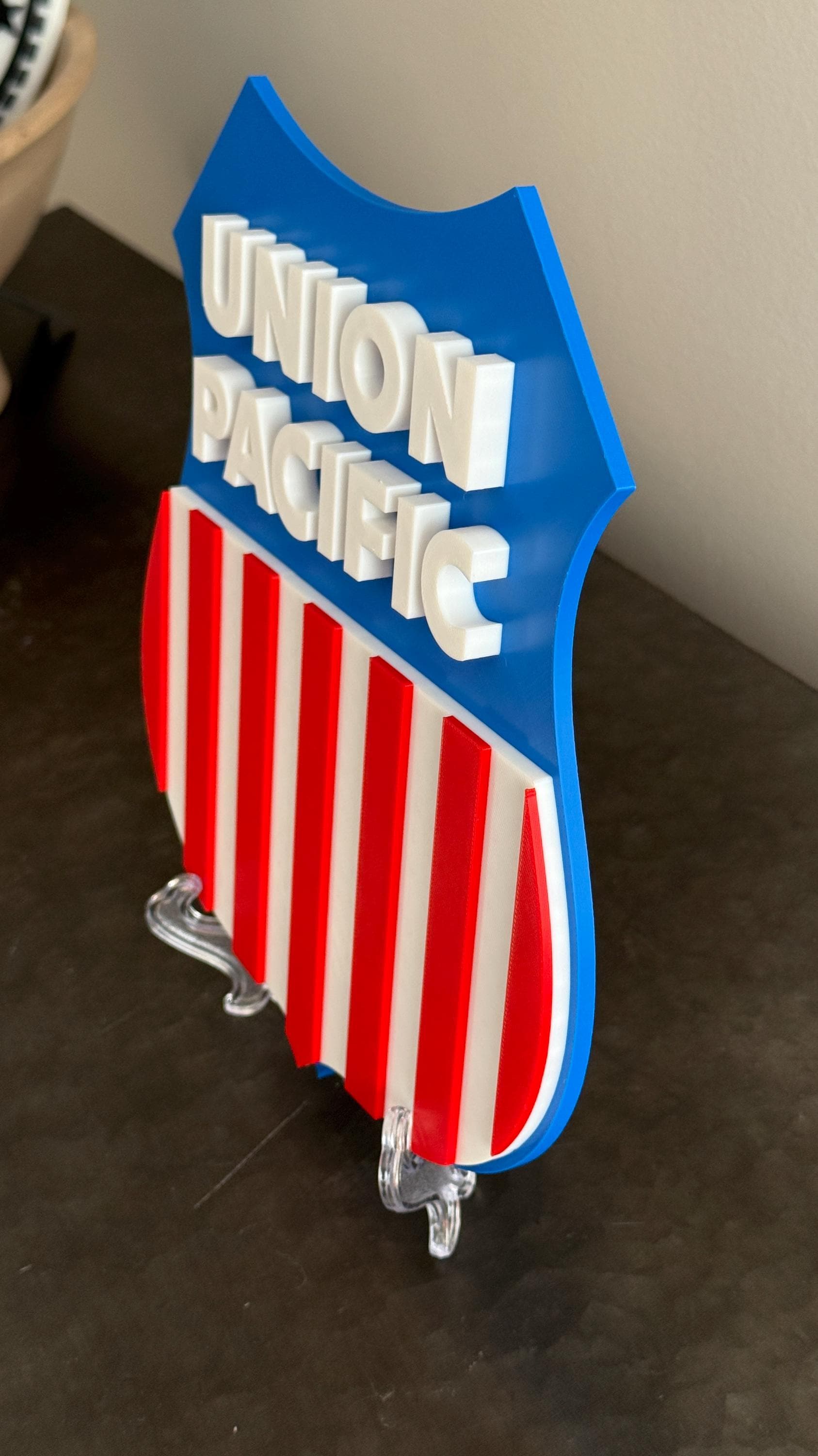 Union Pacific Railroad 3D Plaque 9" Shelf Or Wall Display Train Plaque