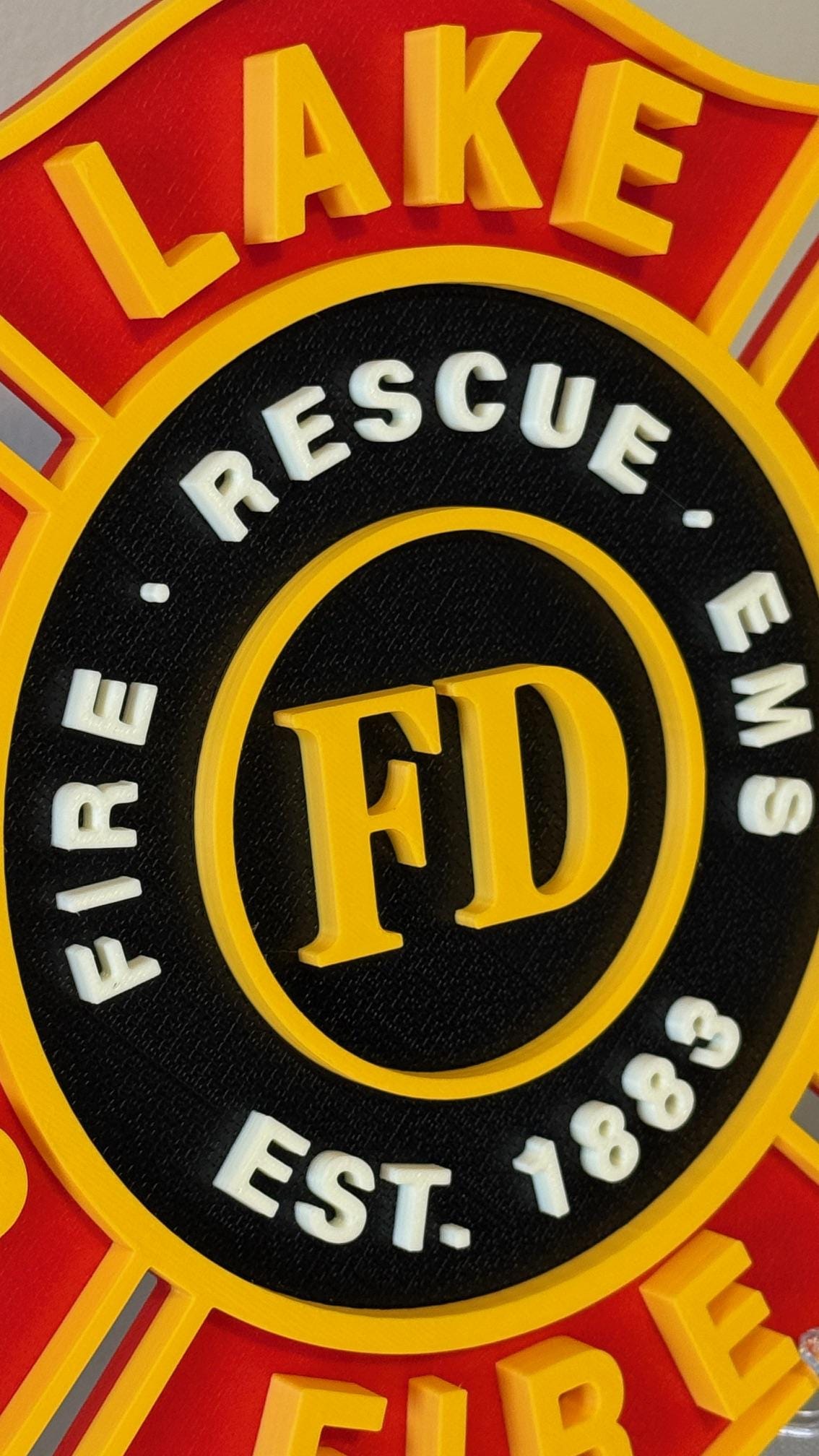 Salt Lake City Fire Department Plaque: 3D Embossed First Responder Wall Art Utah
