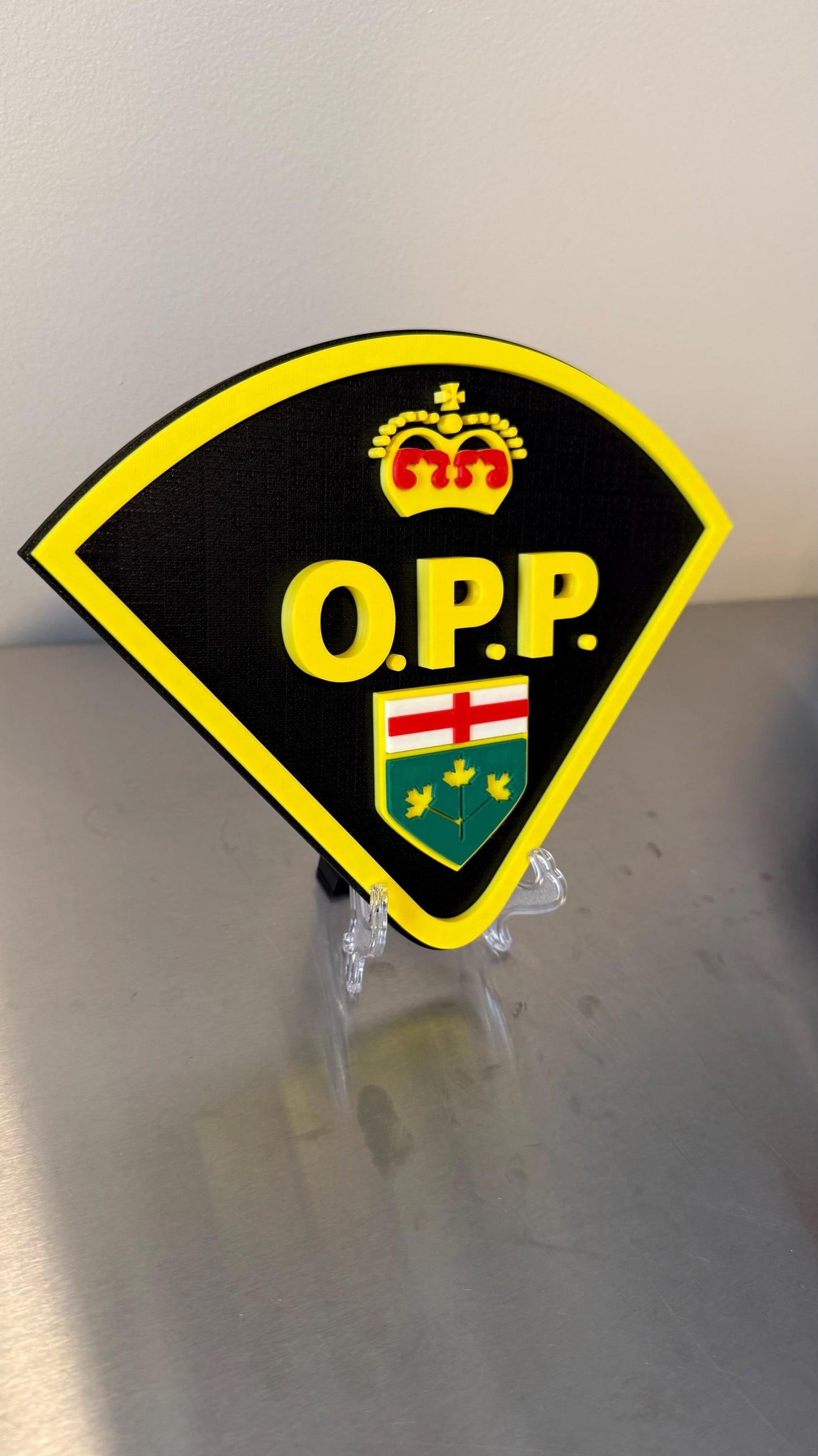 Ontario Provincial Police Plaque: 3D Embossed Replica Display