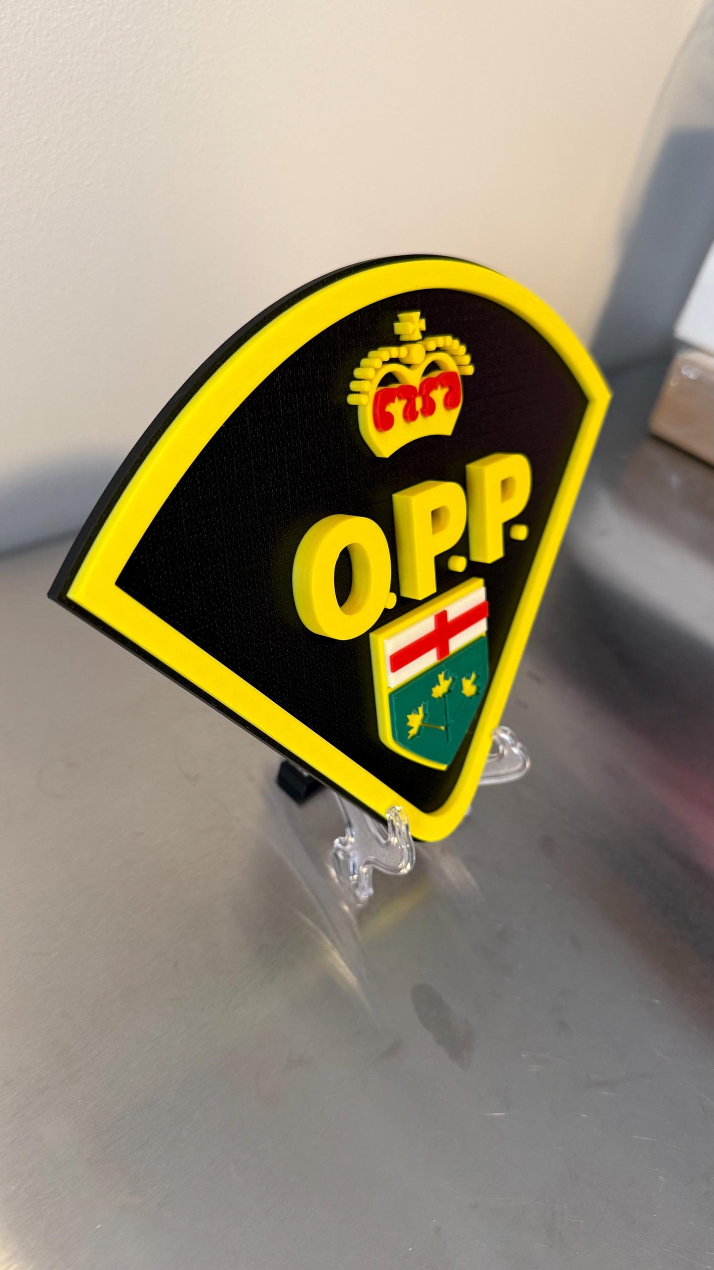 Ontario Provincial Police Plaque: 3D Embossed Replica Display