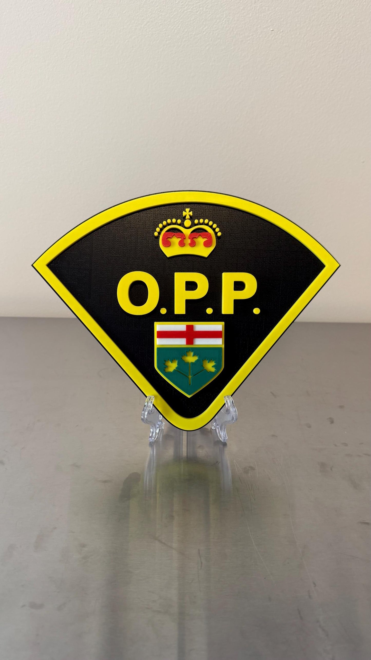 Ontario Provincial Police Plaque: 3D Embossed Replica Display