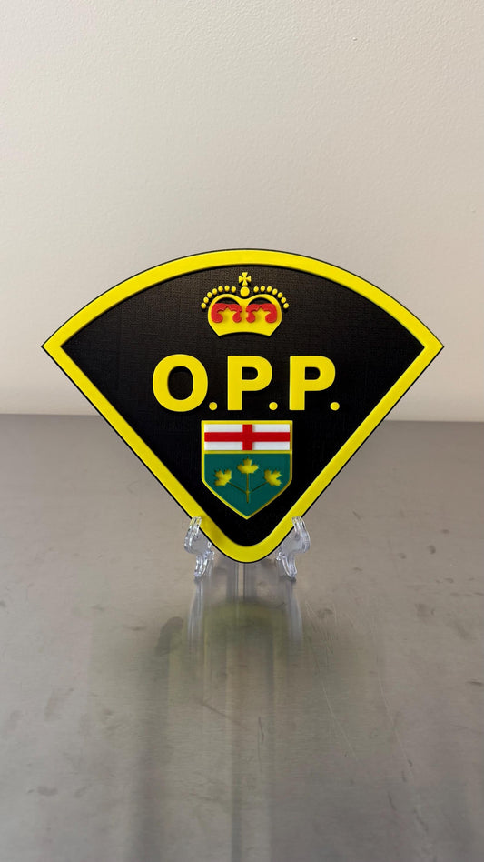 Ontario Provincial Police Plaque: 3D Embossed Replica Display