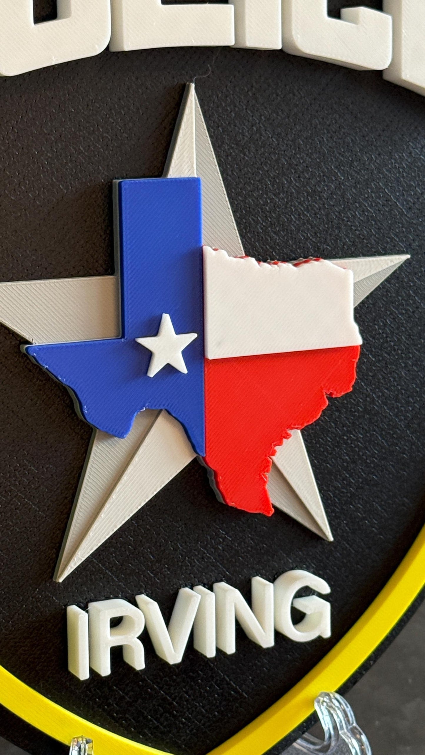 Irving Police Department TX Embossed 3D Plaque: First Responder Wall Art Police Gift Texas