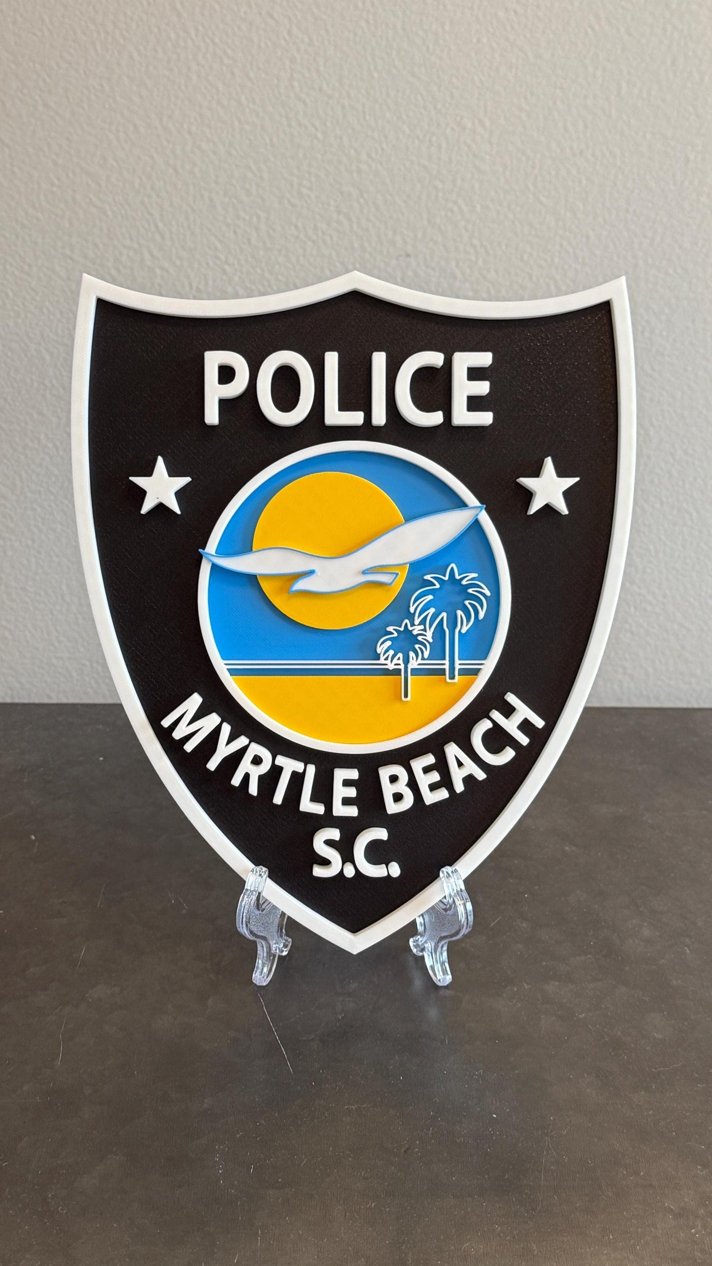 Myrtle Beach Police 3D Embossed Plaque: First Responder Wall Art South Carolina
