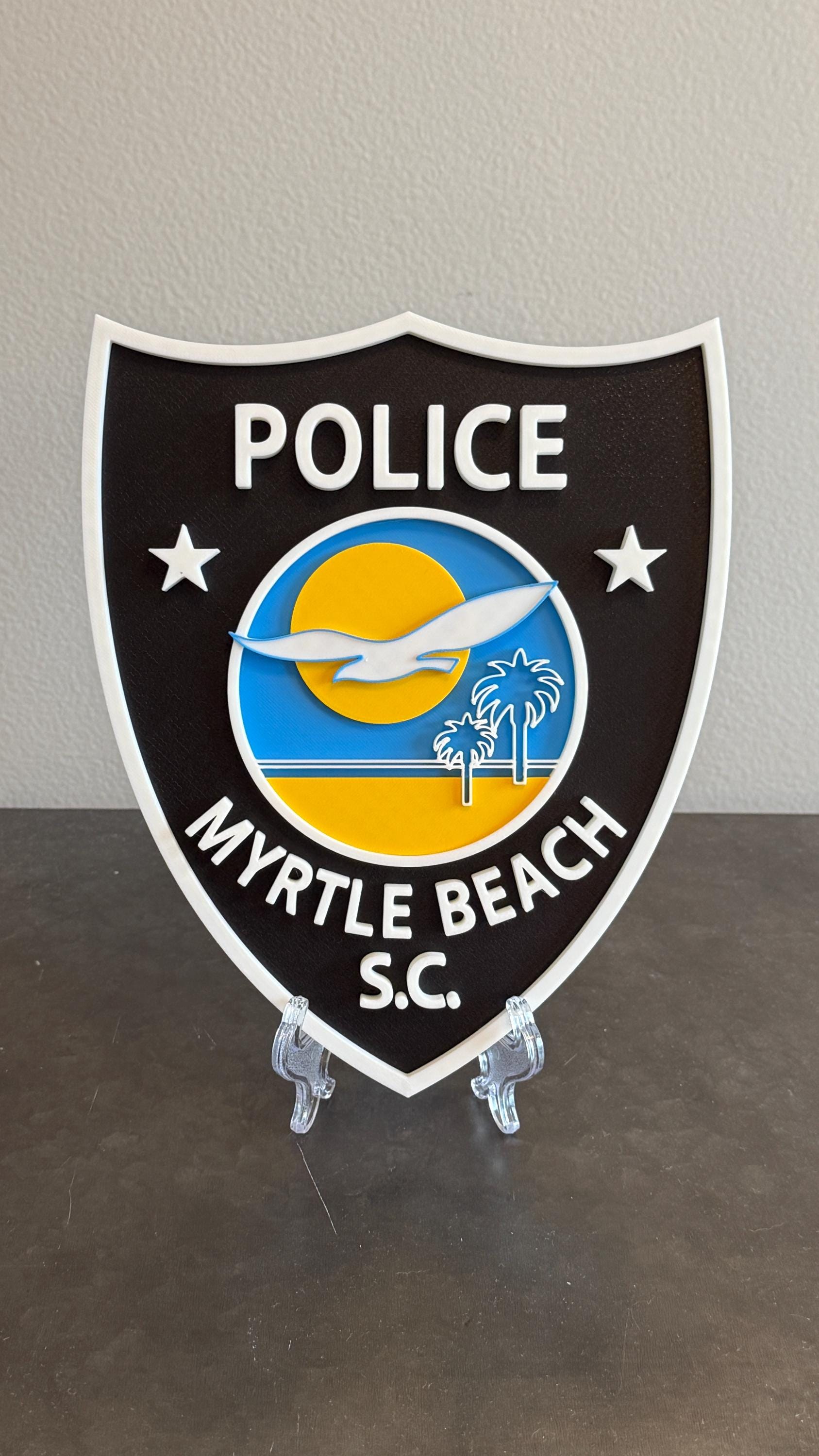 Myrtle Beach Police 3D Embossed Plaque: First Responder Wall Art South Carolina