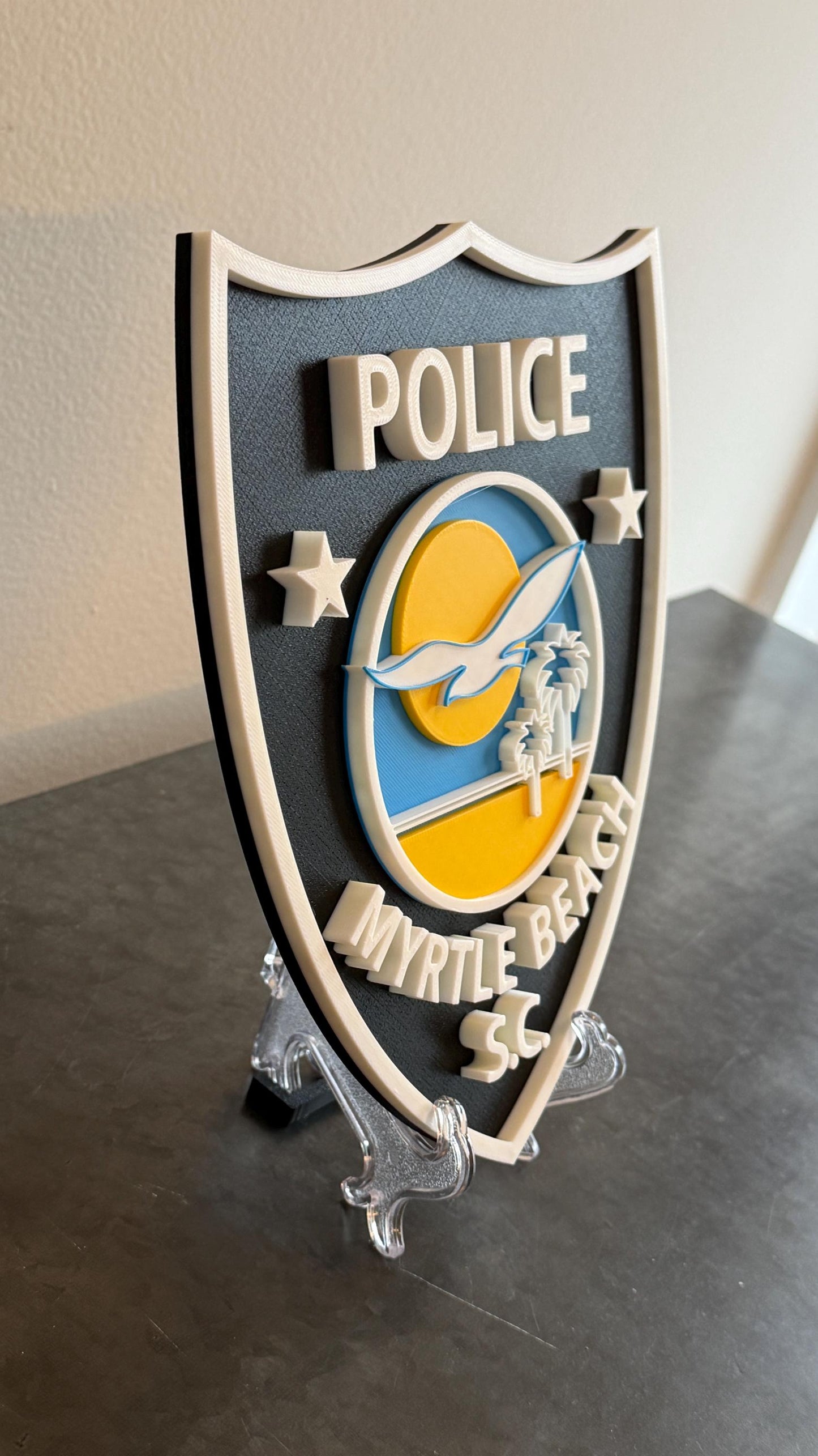 Myrtle Beach Police 3D Embossed Plaque: First Responder Wall Art South Carolina