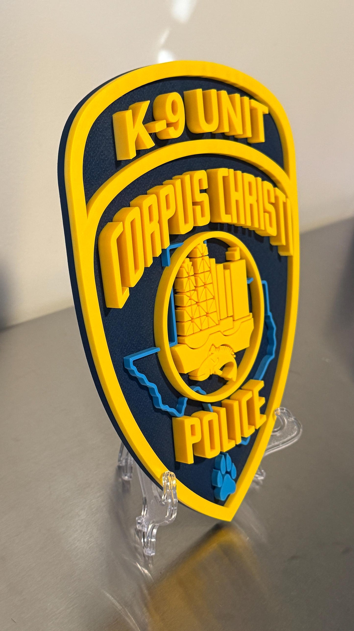 Corpus Christi Police 3D Plaque, First Responder Wall Decor K9 Violent Crimes Texas