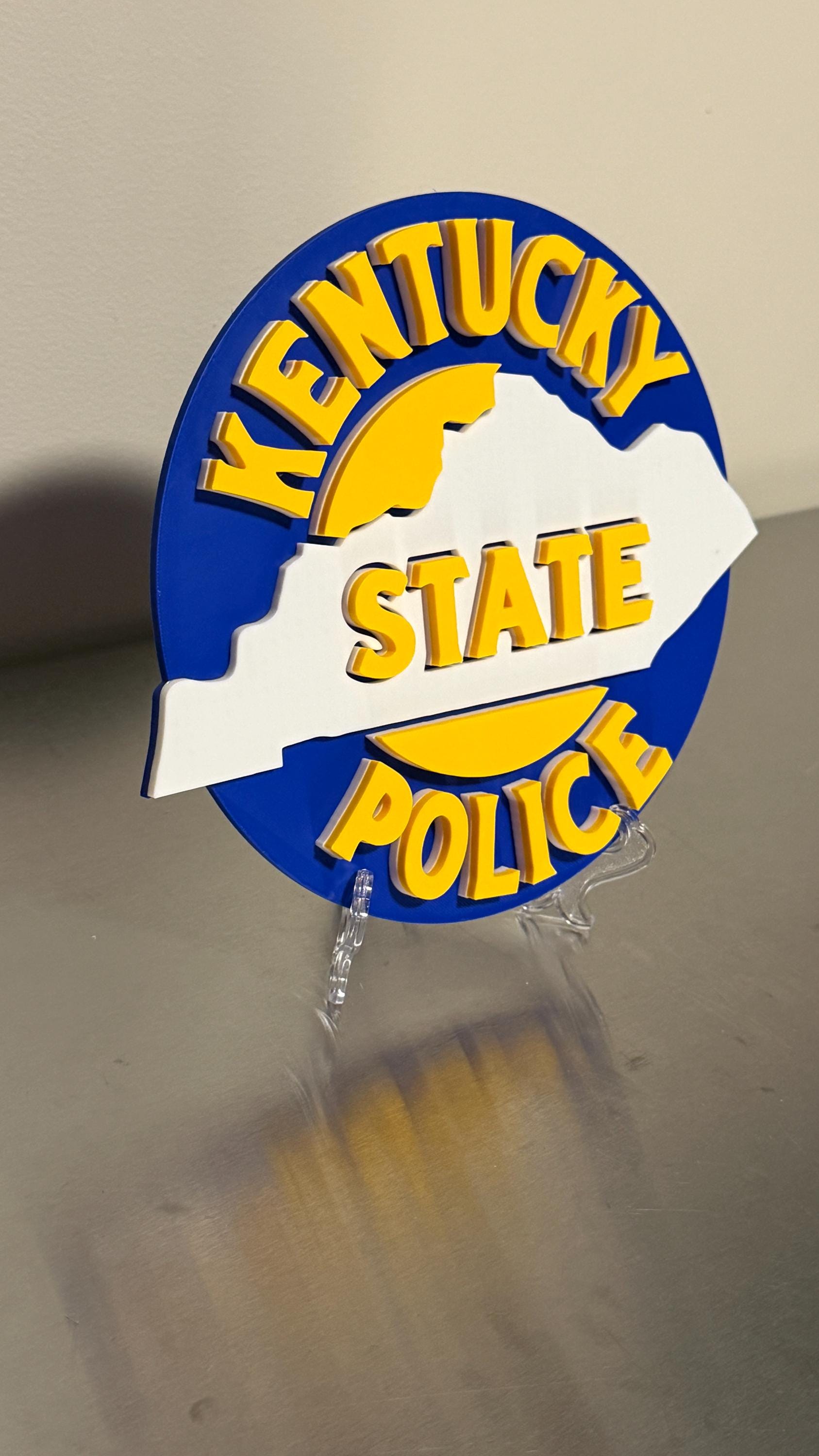 Kentucky State Police 3D Embossed Plaque: First Responder Wall Art