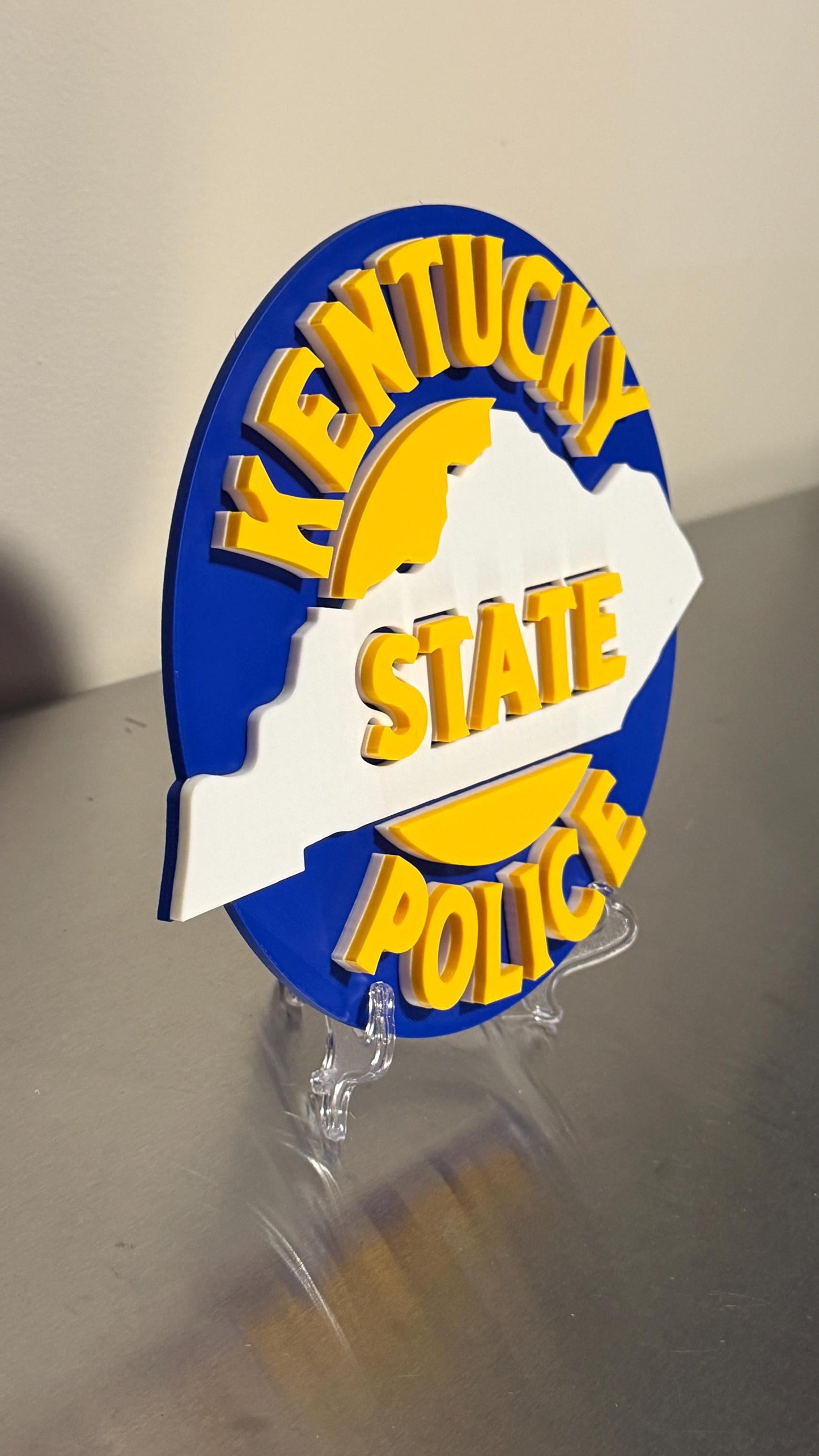 Kentucky State Police 3D Embossed Plaque: First Responder Wall Art