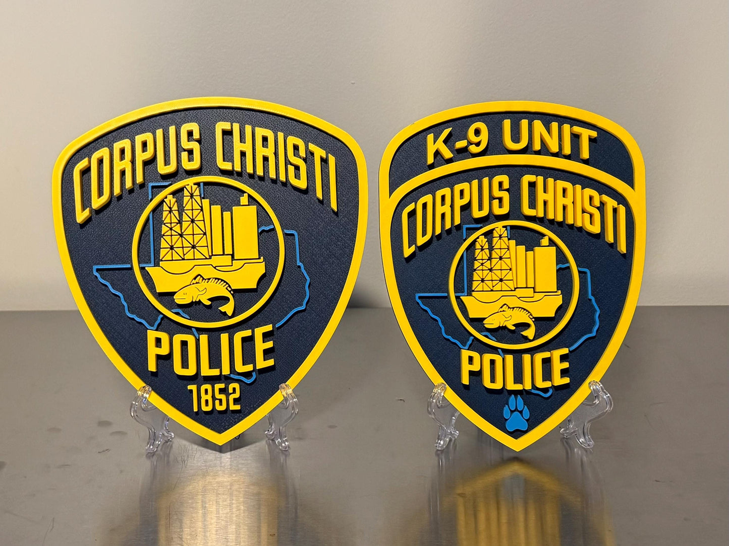 Corpus Christi Police 3D Plaque, First Responder Wall Decor K9 Violent Crimes Texas