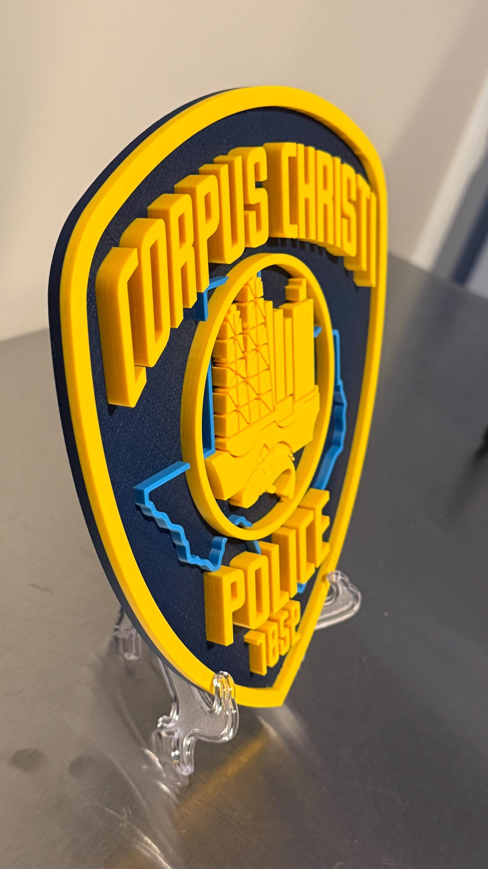 Corpus Christi Police 3D Plaque, First Responder Wall Decor K9 Violent Crimes Texas