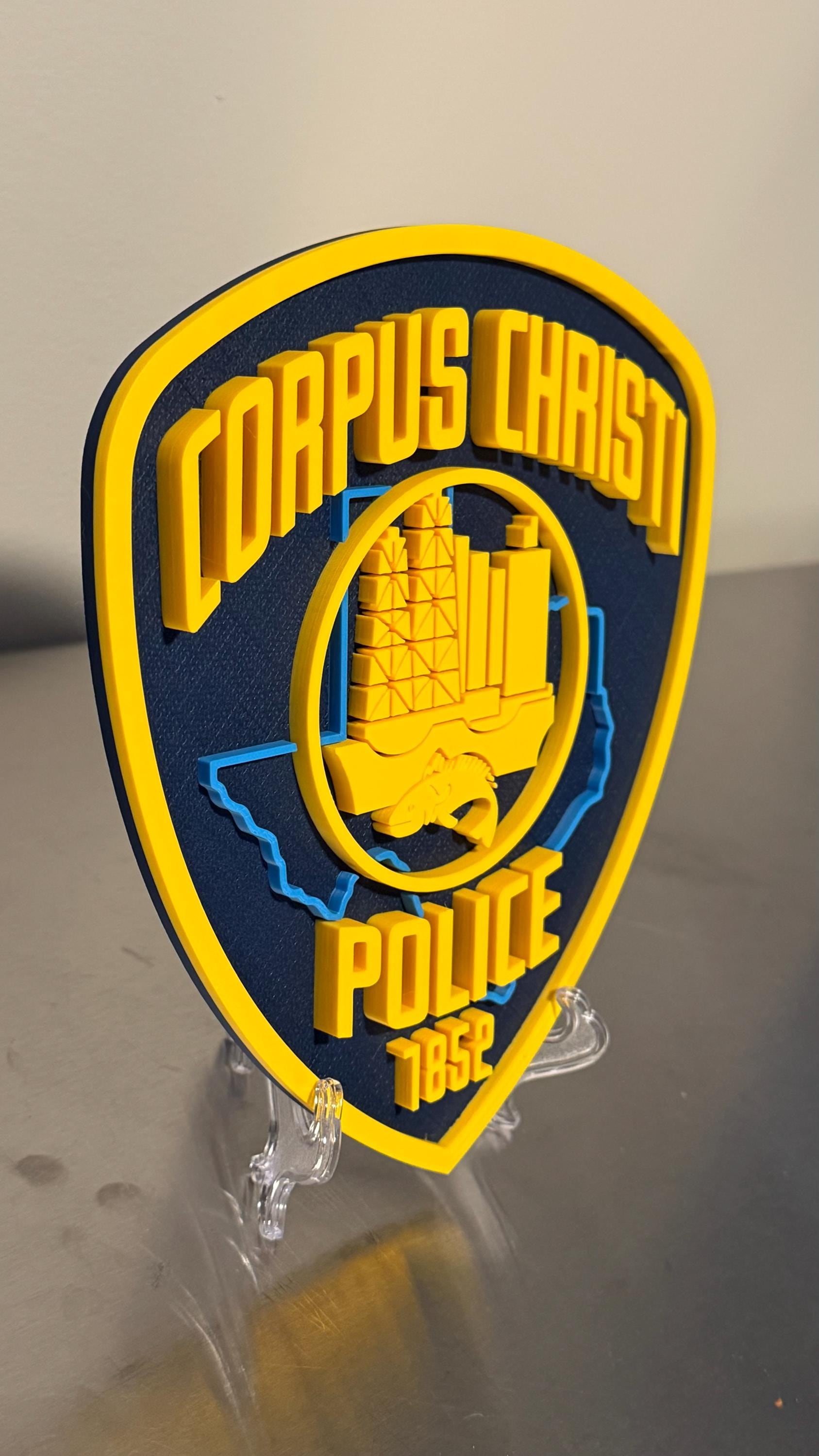 Corpus Christi Police 3D Plaque, First Responder Wall Decor K9 Violent Crimes Texas