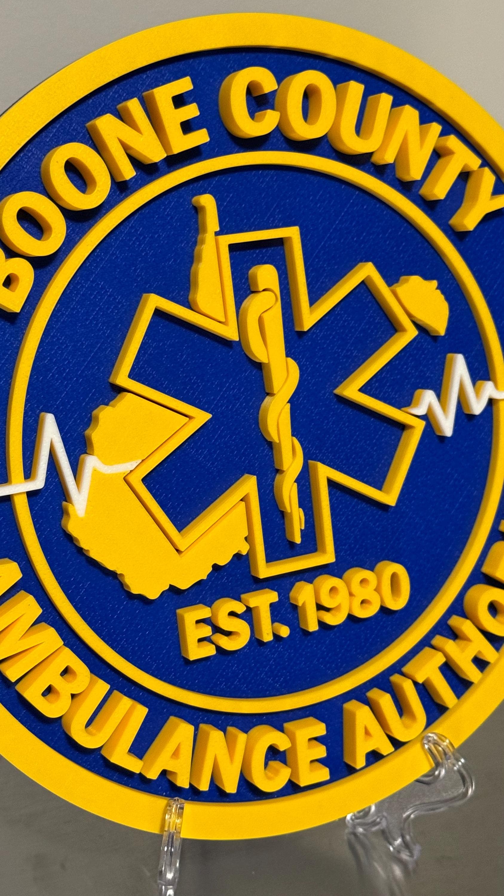 Boone County EMS 3D Plaque, First Responder WV