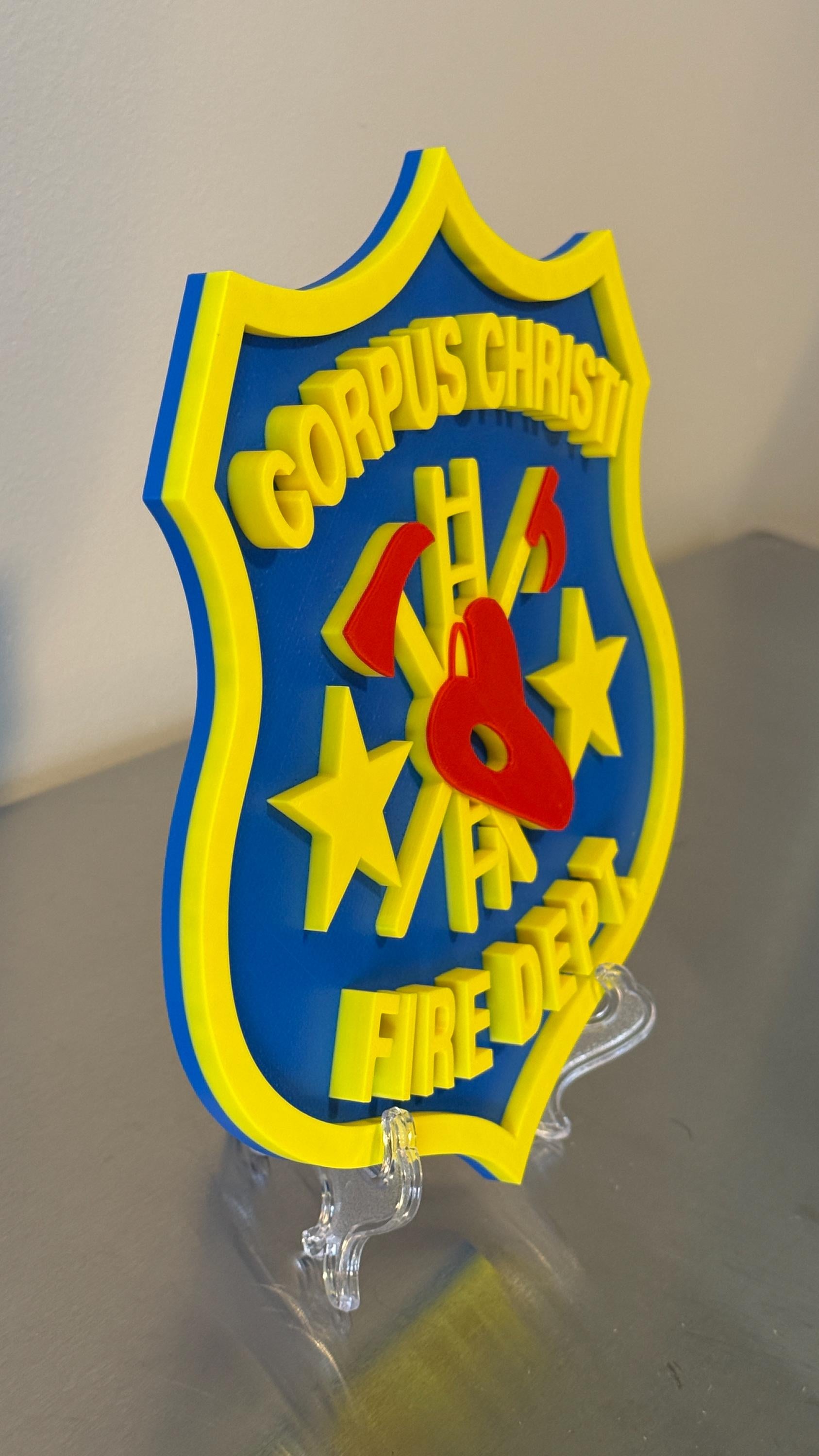 Corpus Christi Fire Department 3D Embossed Plaque: First Responder Wall Art Firefighter Gift Texas
