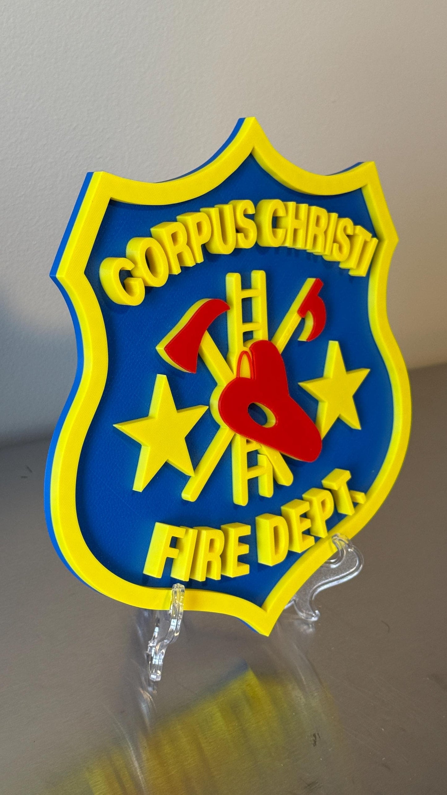 Corpus Christi Fire Department 3D Embossed Plaque: First Responder Wall Art Firefighter Gift Texas