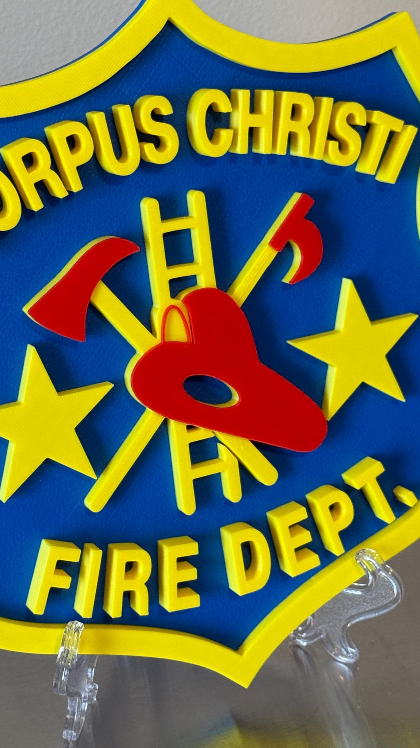 Corpus Christi Fire Department 3D Embossed Plaque: First Responder Wall Art Firefighter Gift Texas