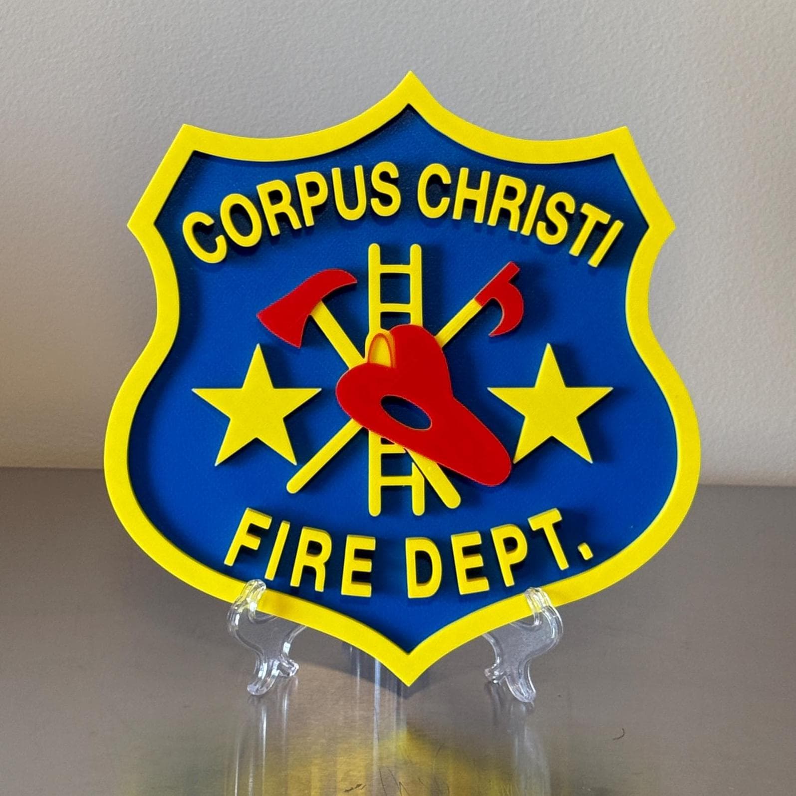 Corpus Christi Fire Department 3D Embossed Plaque: First Responder Wall Art Firefighter Gift Texas