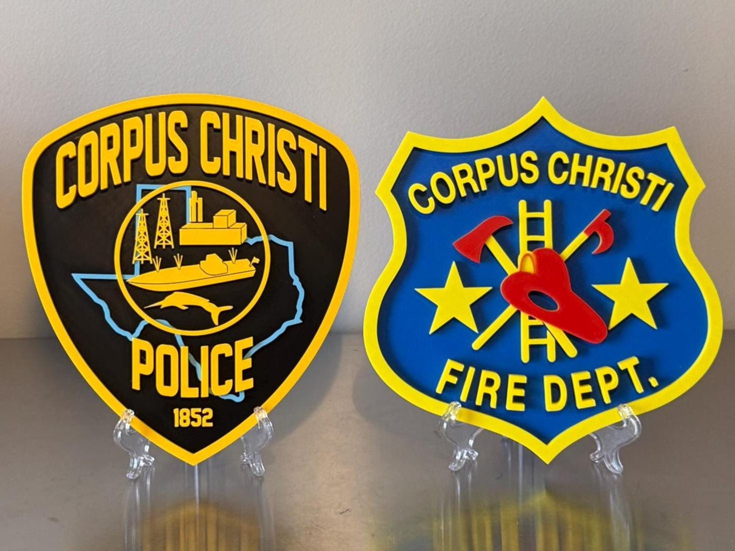Corpus Christi Fire Department 3D Embossed Plaque: First Responder Wall Art Firefighter Gift Texas
