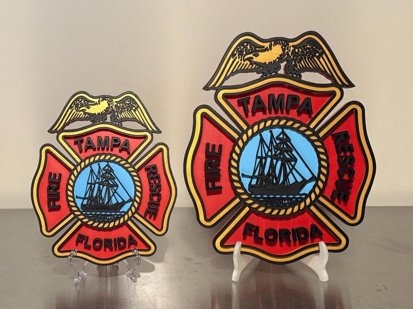 Tampa Fire Department 3D Plaque - First Responder Wall Art Florida