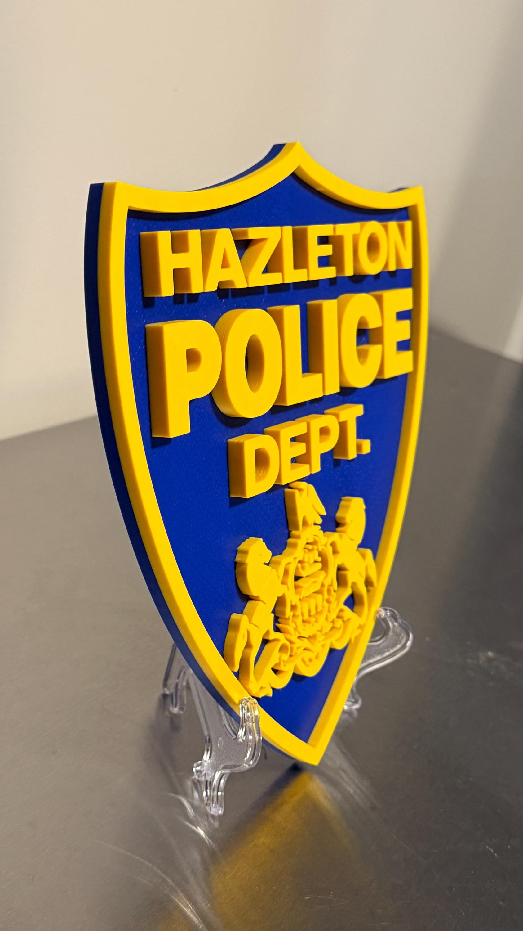 Hazleton Police 3D Embossed Plaque: Pennsylvania First Responder Wall Art