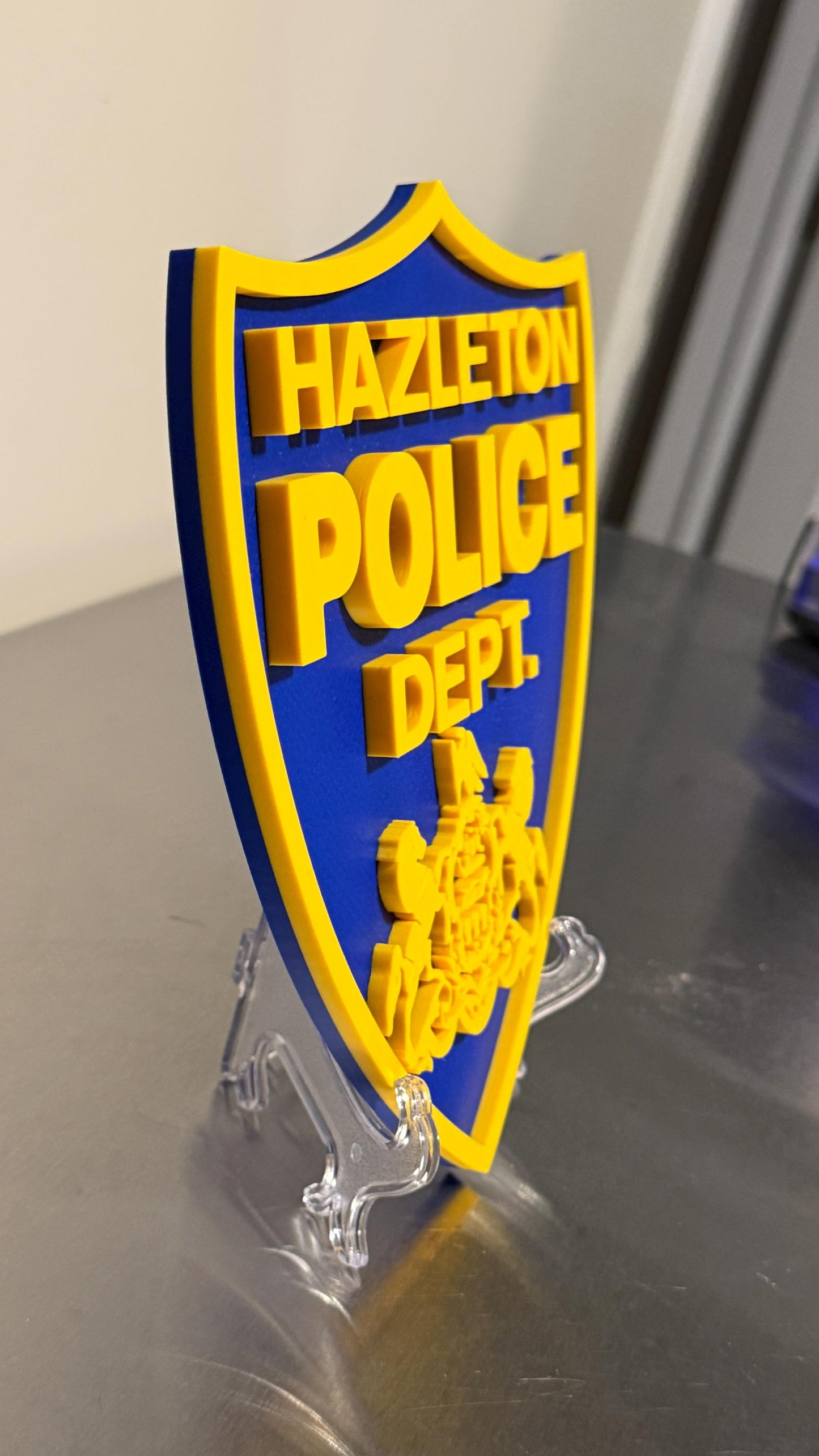 Hazleton Police 3D Embossed Plaque: Pennsylvania First Responder Wall Art
