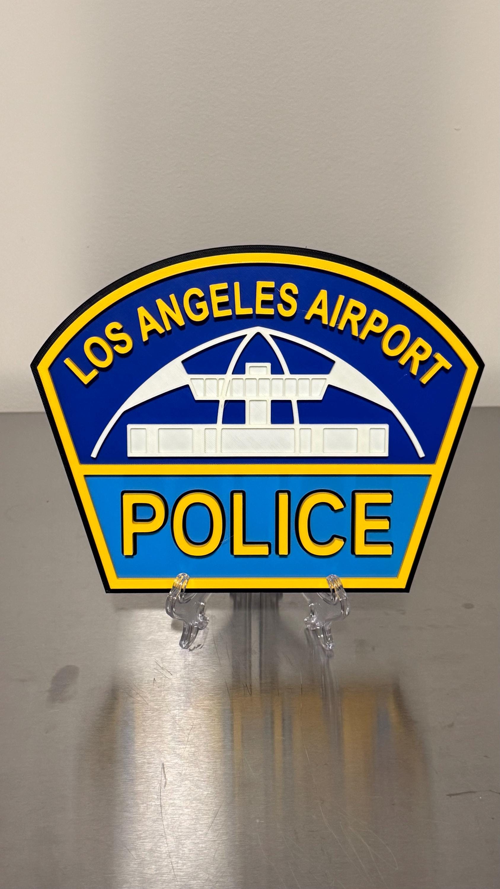 LAX Police 3D Plaque – Los Angeles Airport, First Responder Wall Art California