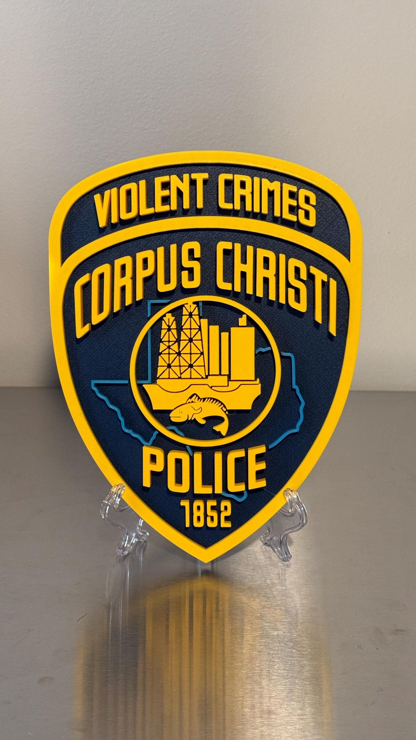 Corpus Christi Police 3D Plaque, First Responder Wall Decor K9 Violent Crimes Texas