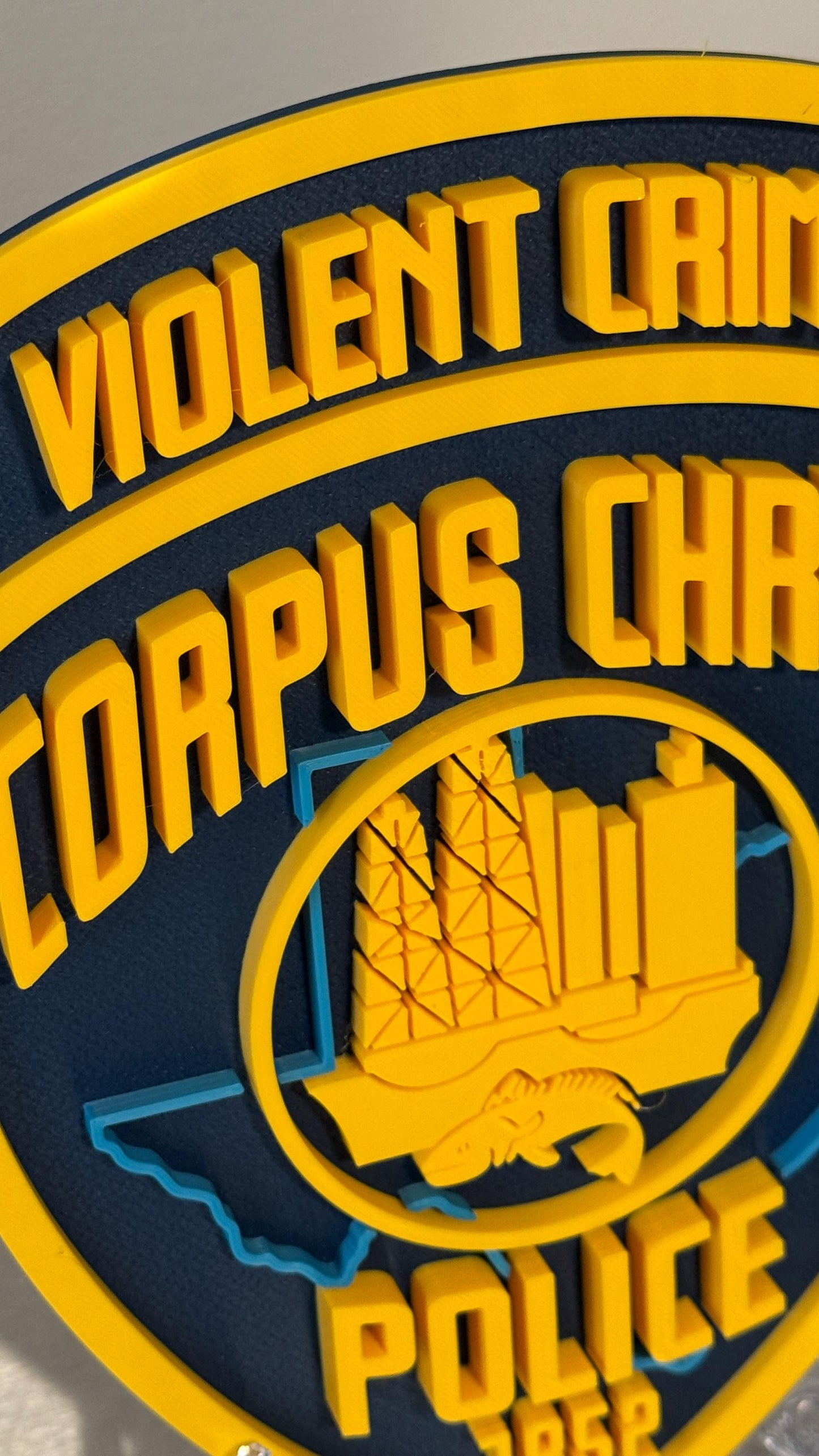 Corpus Christi Police 3D Plaque, First Responder Wall Decor K9 Violent Crimes Texas
