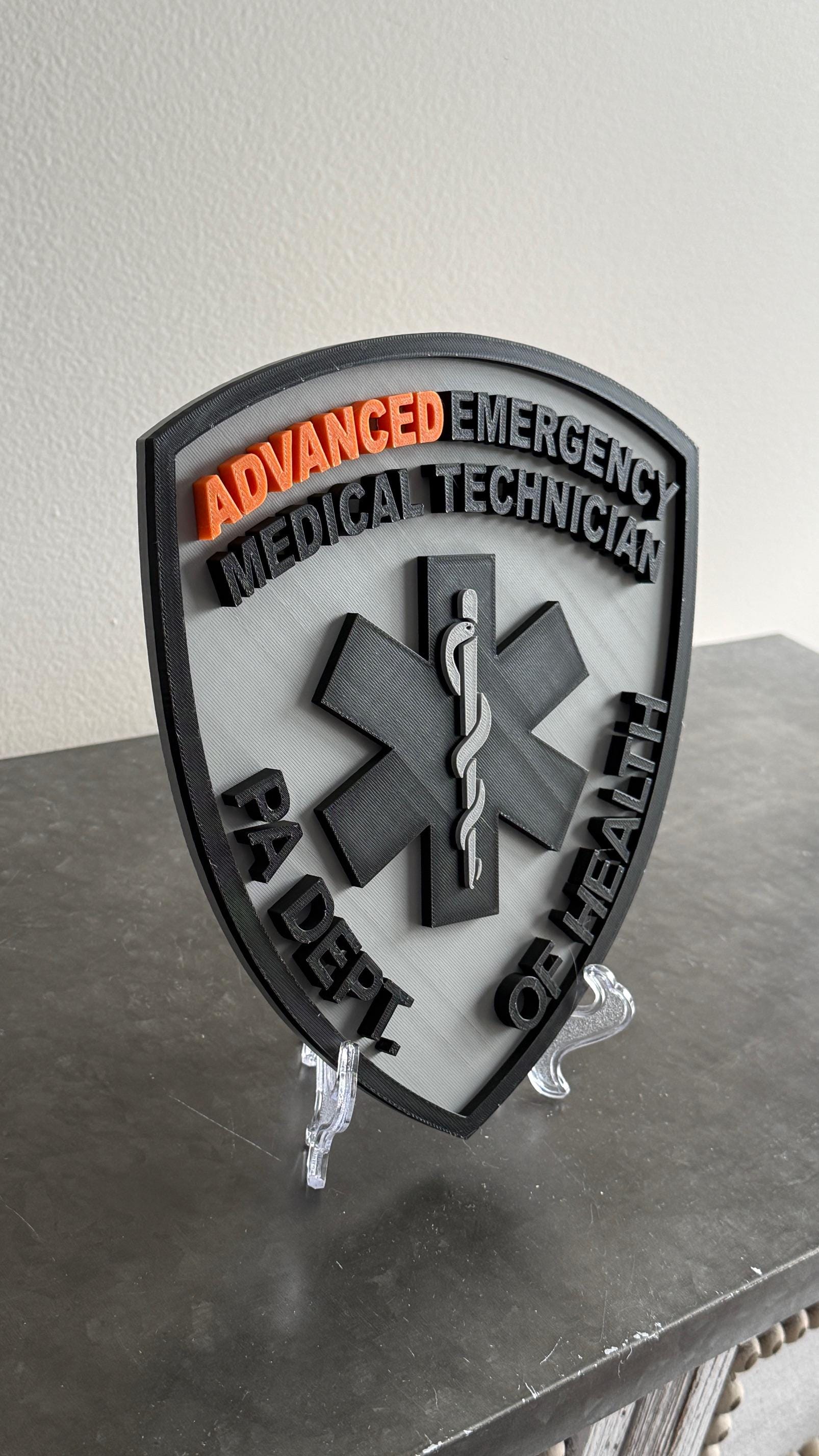 Pennsylvania AEMT Plaque Advanced EMT - First Responder Wall Art 3D Embossed EMS Gift