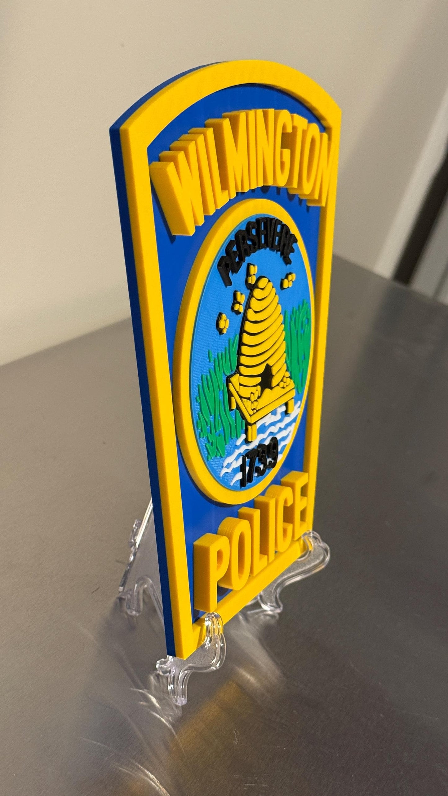 Wilmington NC Police Plaque: 3D Embossed First Responder Wall Art North Carolina