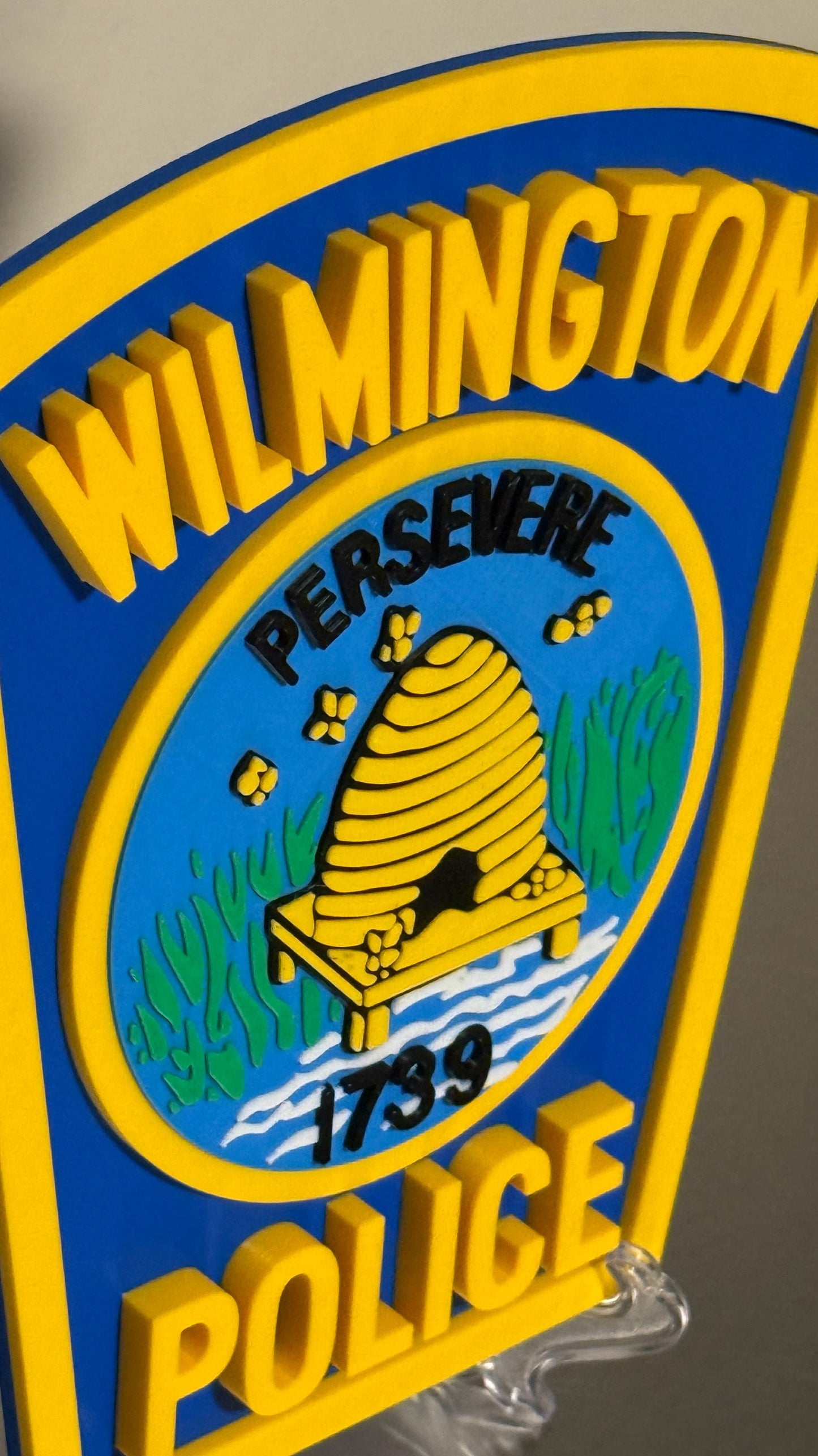 Wilmington NC Police Plaque: 3D Embossed First Responder Wall Art North Carolina