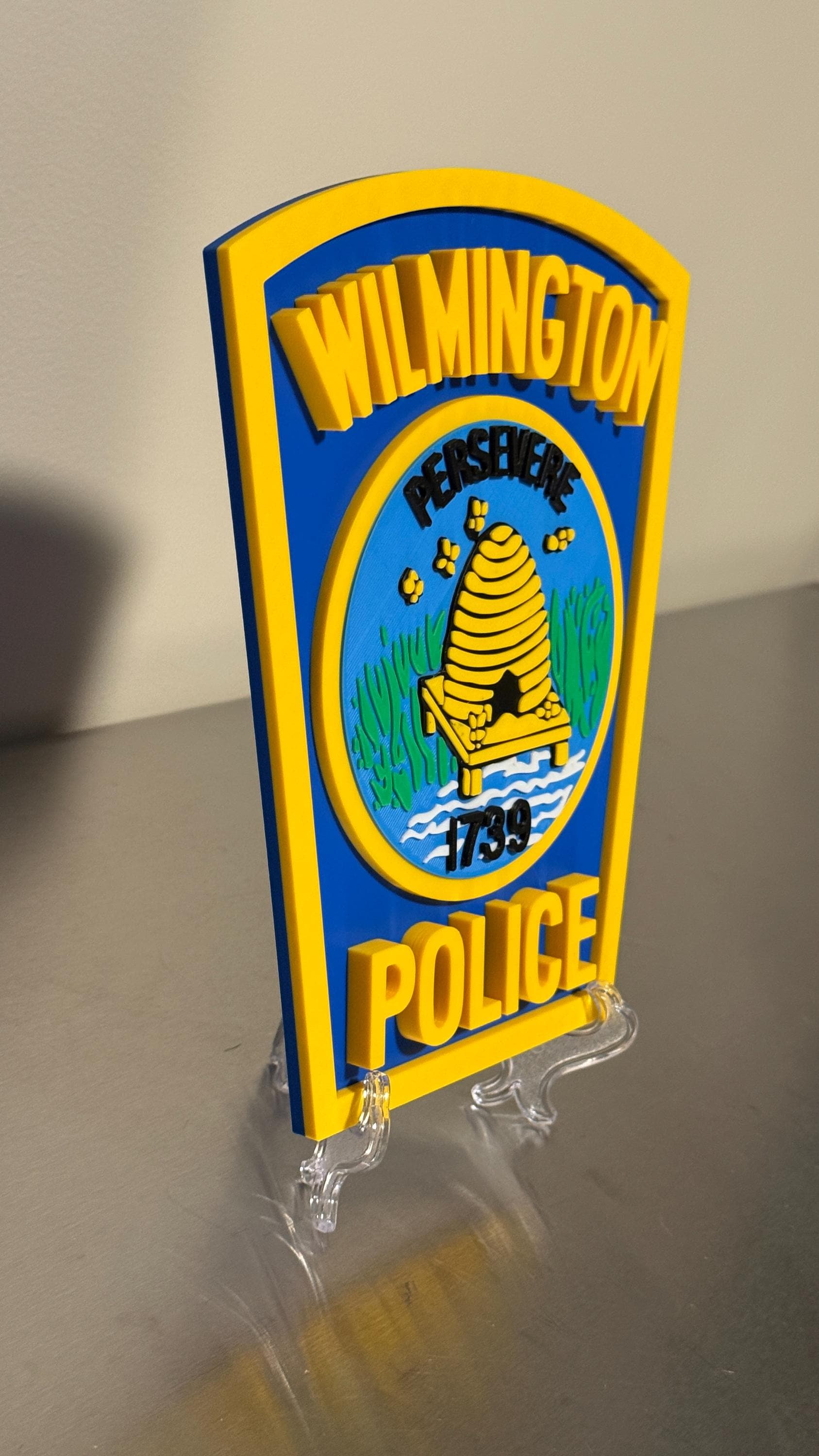 Wilmington NC Police Plaque: 3D Embossed First Responder Wall Art North Carolina