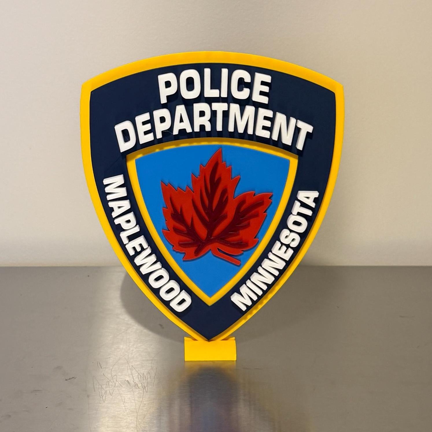 Maplewood MN Police Department 3D Plaque, First Responder Gift Minnesota