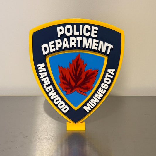 Maplewood MN Police Department 3D Plaque, First Responder Gift Minnesota