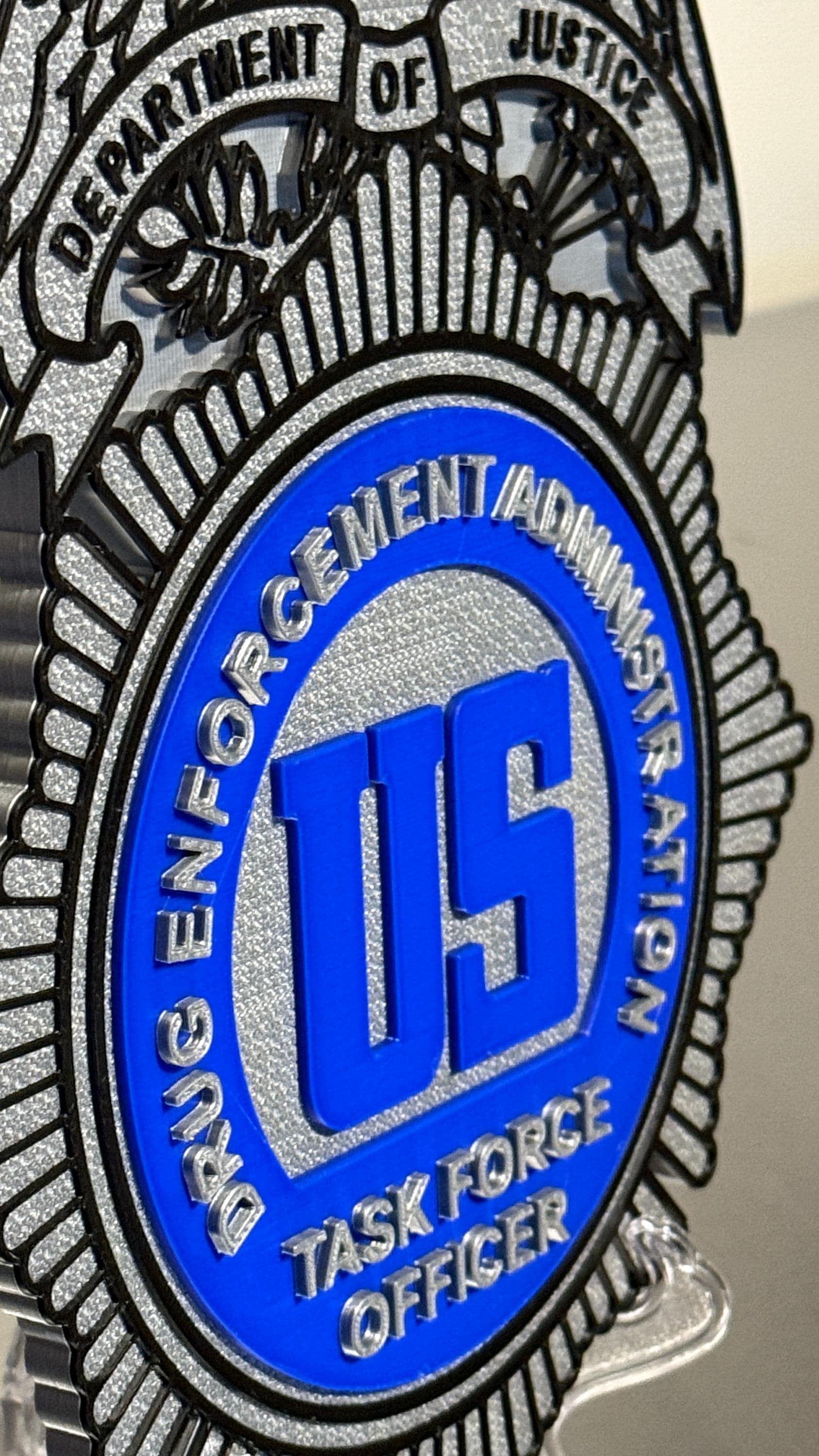 DEA Police Plaque - 3D Embossed Badge Wall Display Government homeland