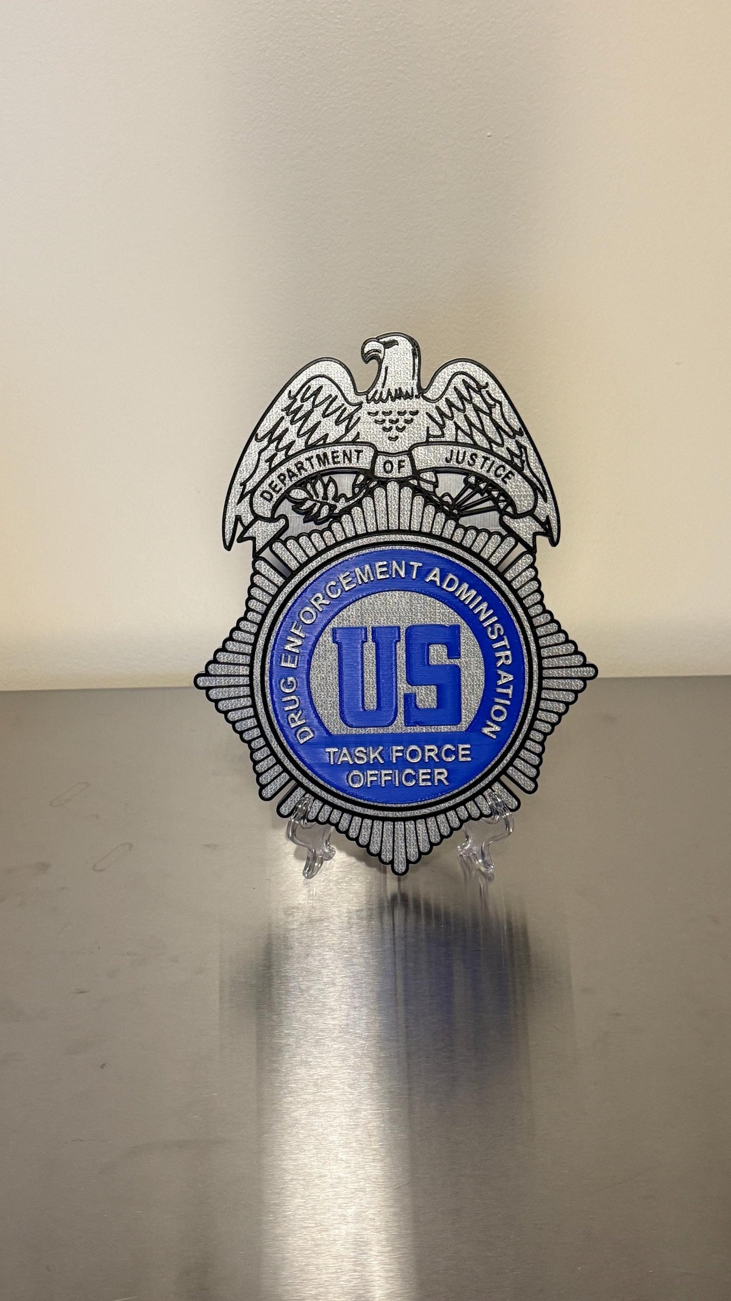 DEA Police Plaque - 3D Embossed Badge Wall Display Government homeland