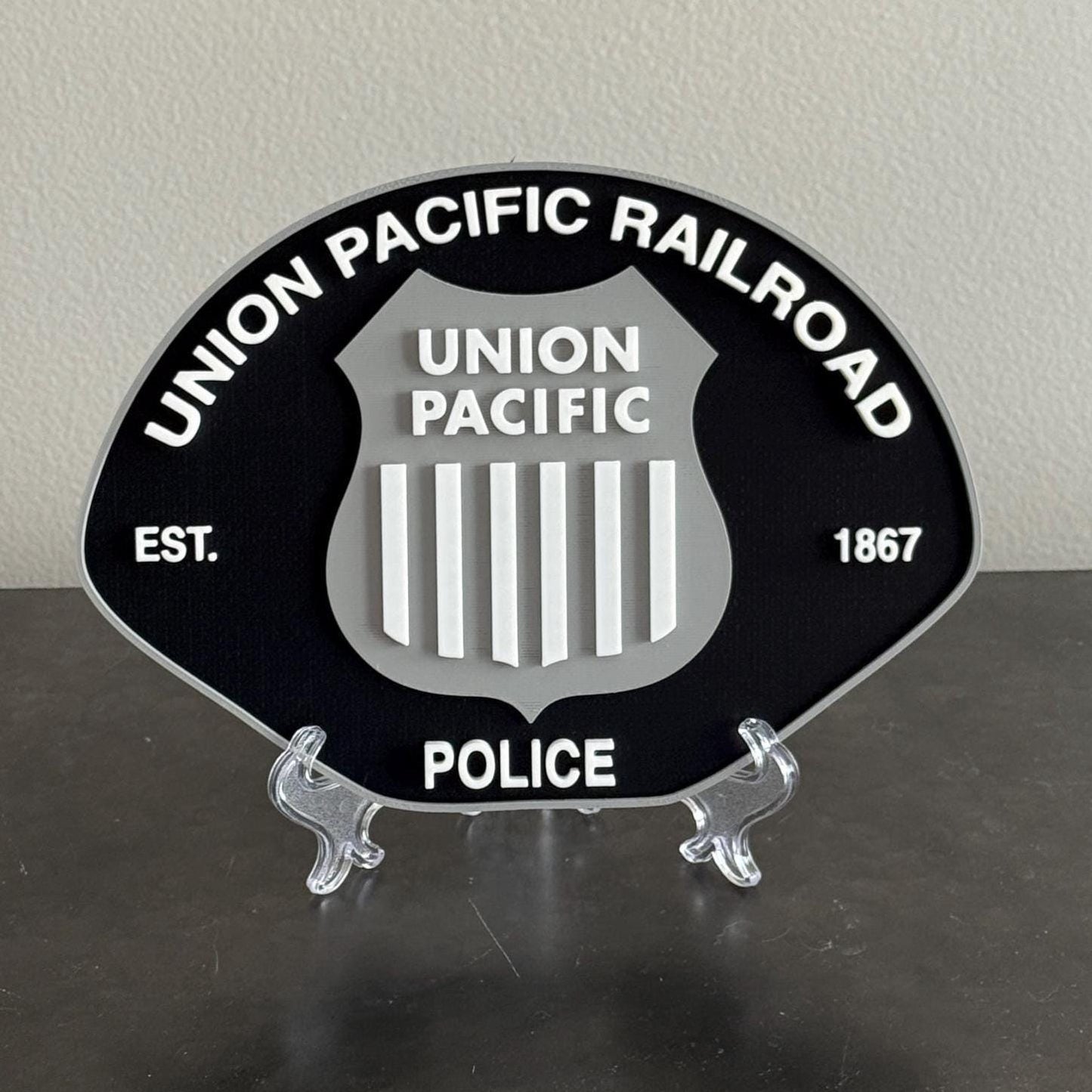 Union Pacific Railroad 3D Plaque 9" Shelf Or Wall Display Train Plaque