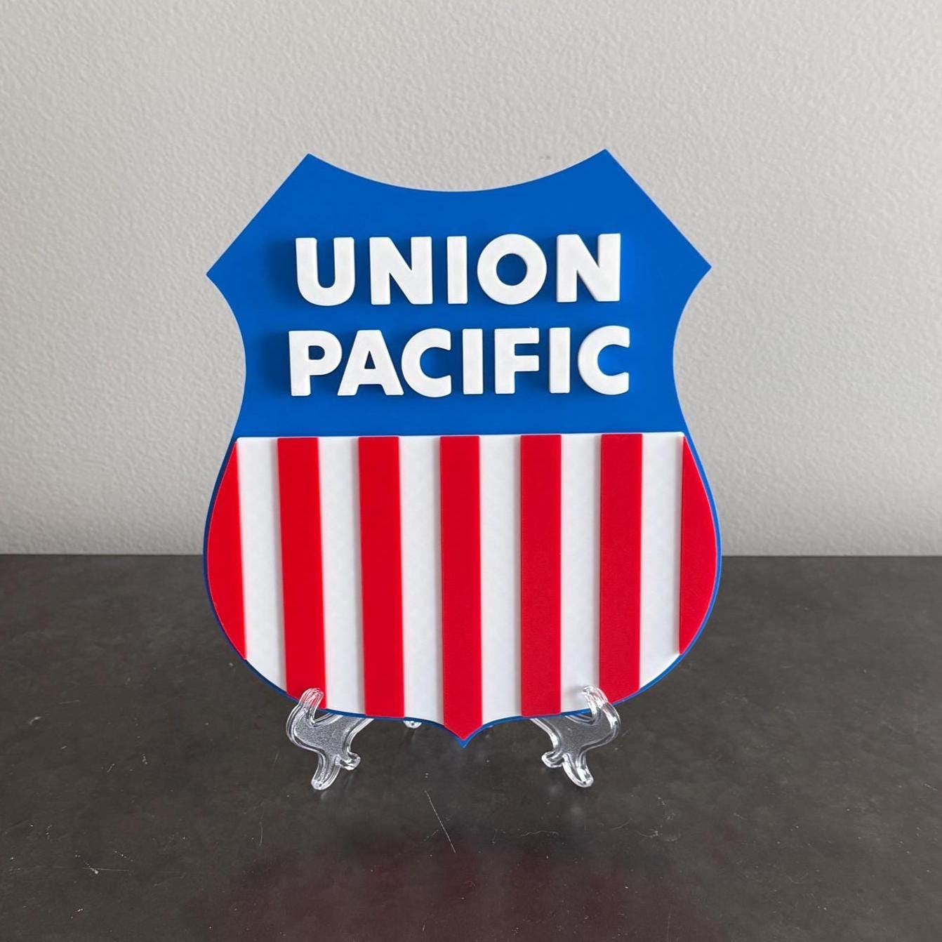 Union Pacific Railroad 3D Plaque 9" Shelf Or Wall Display Train Plaque